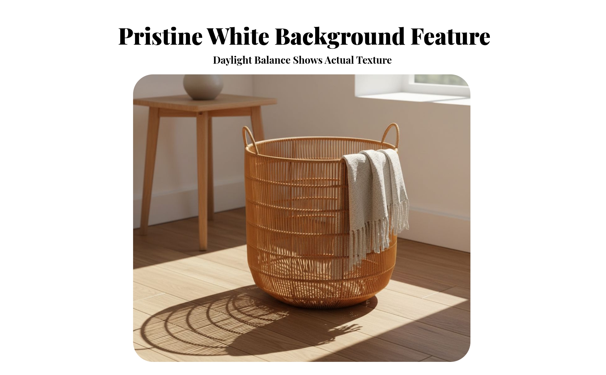Wicker Laundry Basket with Loop Handles Natural for Bedroom, Bathroom