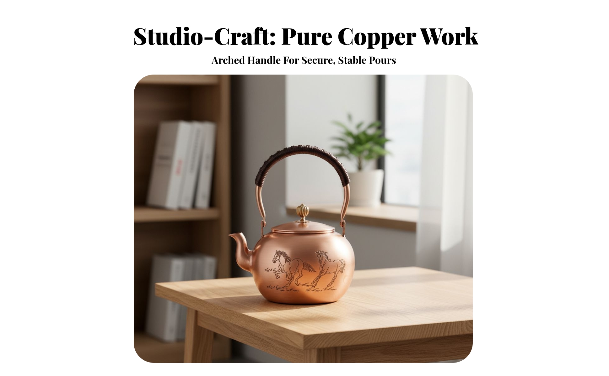 Copper Tea Kettle Handmade Solid Copper Kettle Vintage for Kitchen, Collectors
