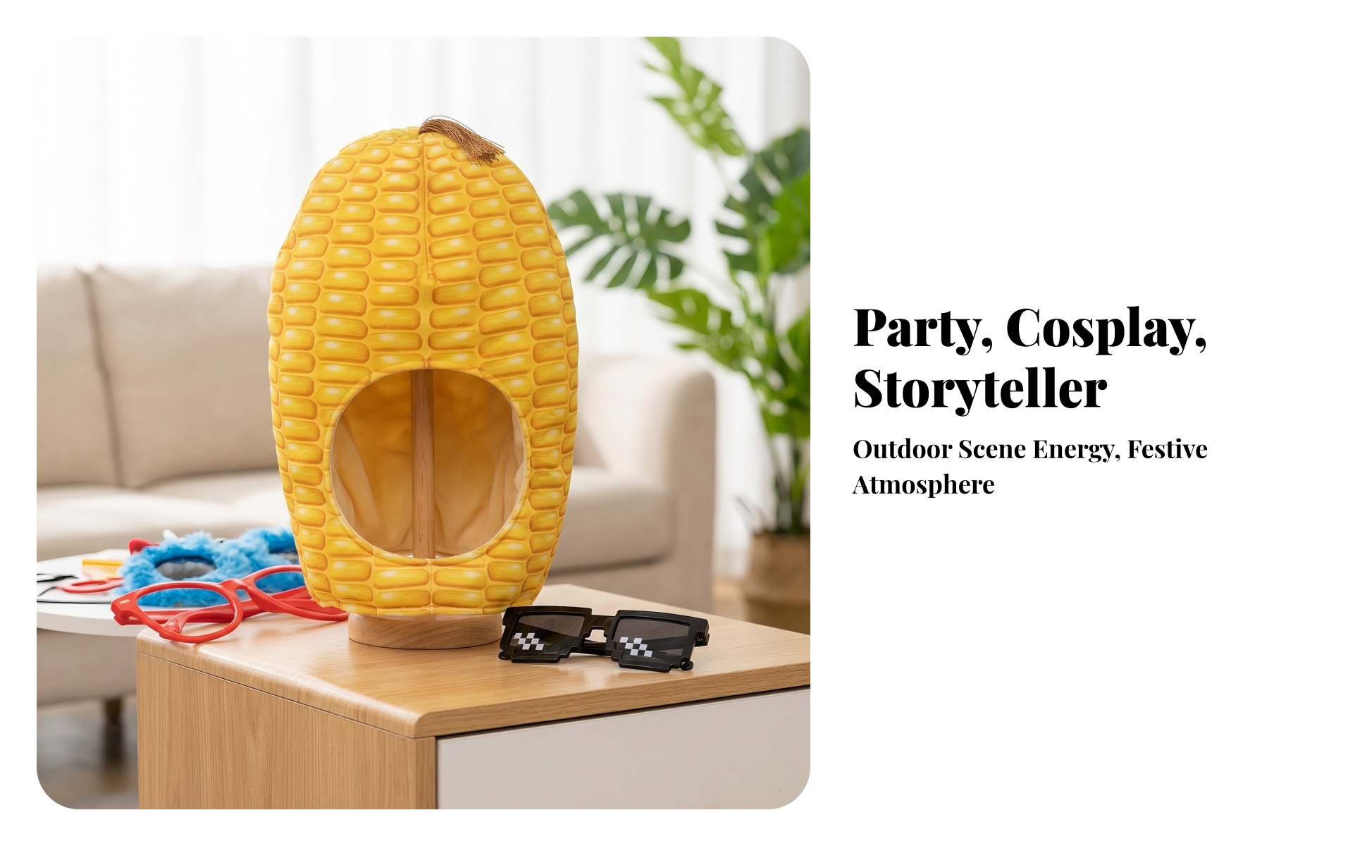 Corn Cob Headpiece Full-Coverage Corn Cob Hat Novelty for Stage Performances
