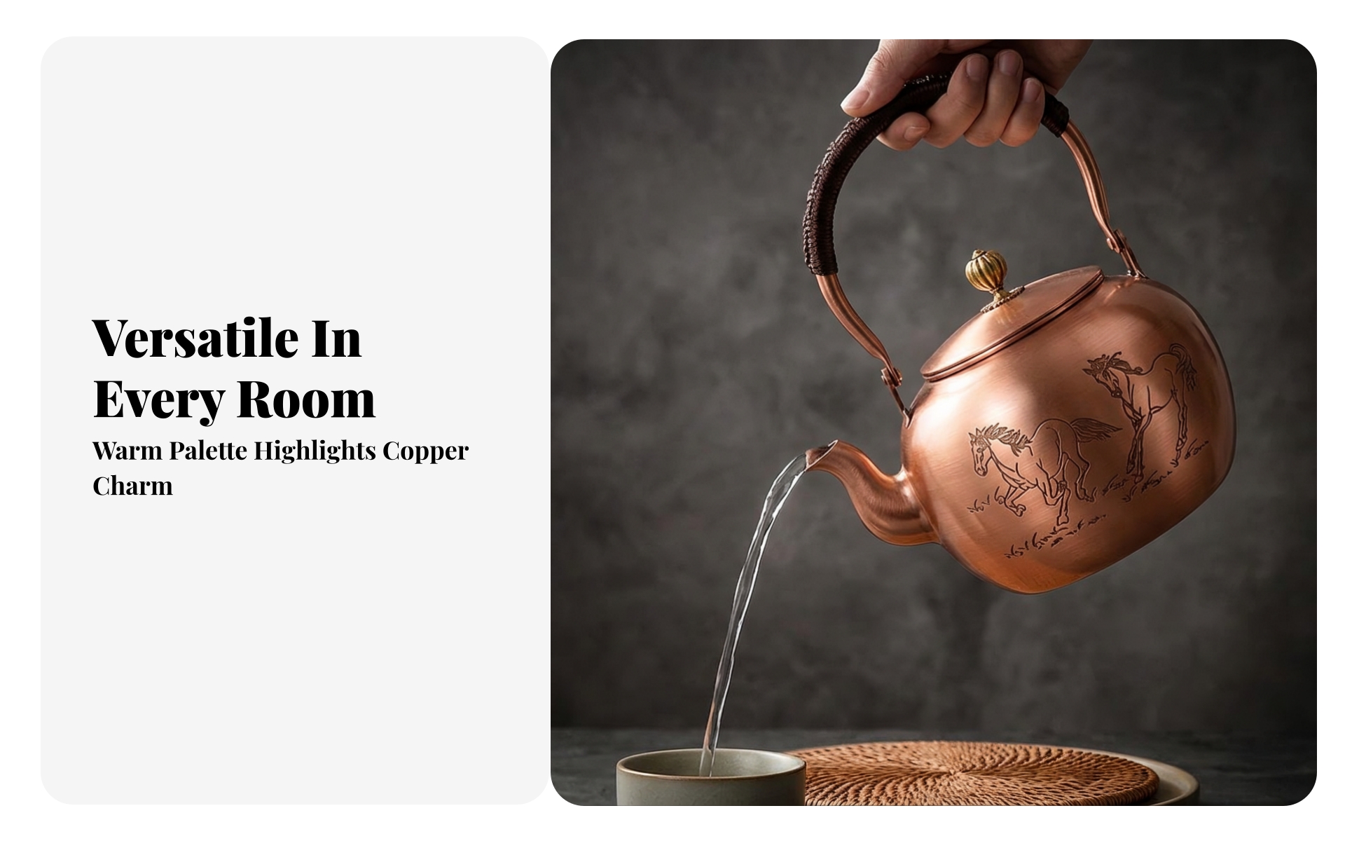 Copper Tea Kettle Handmade Solid Copper Kettle Vintage for Kitchen, Collectors