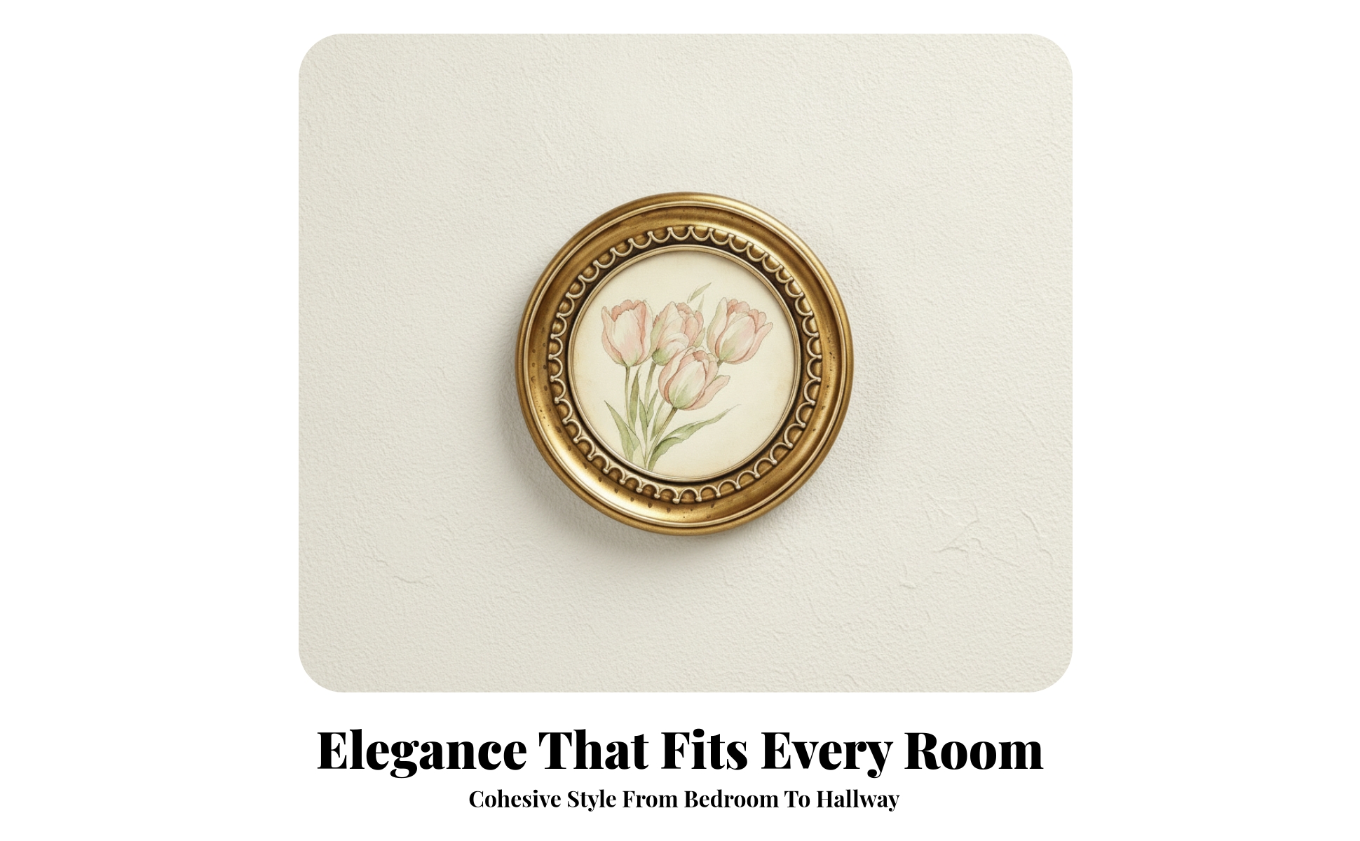 Round Photo Frame Gold Resin Photo Frame Vintage for Living Room, Hallway