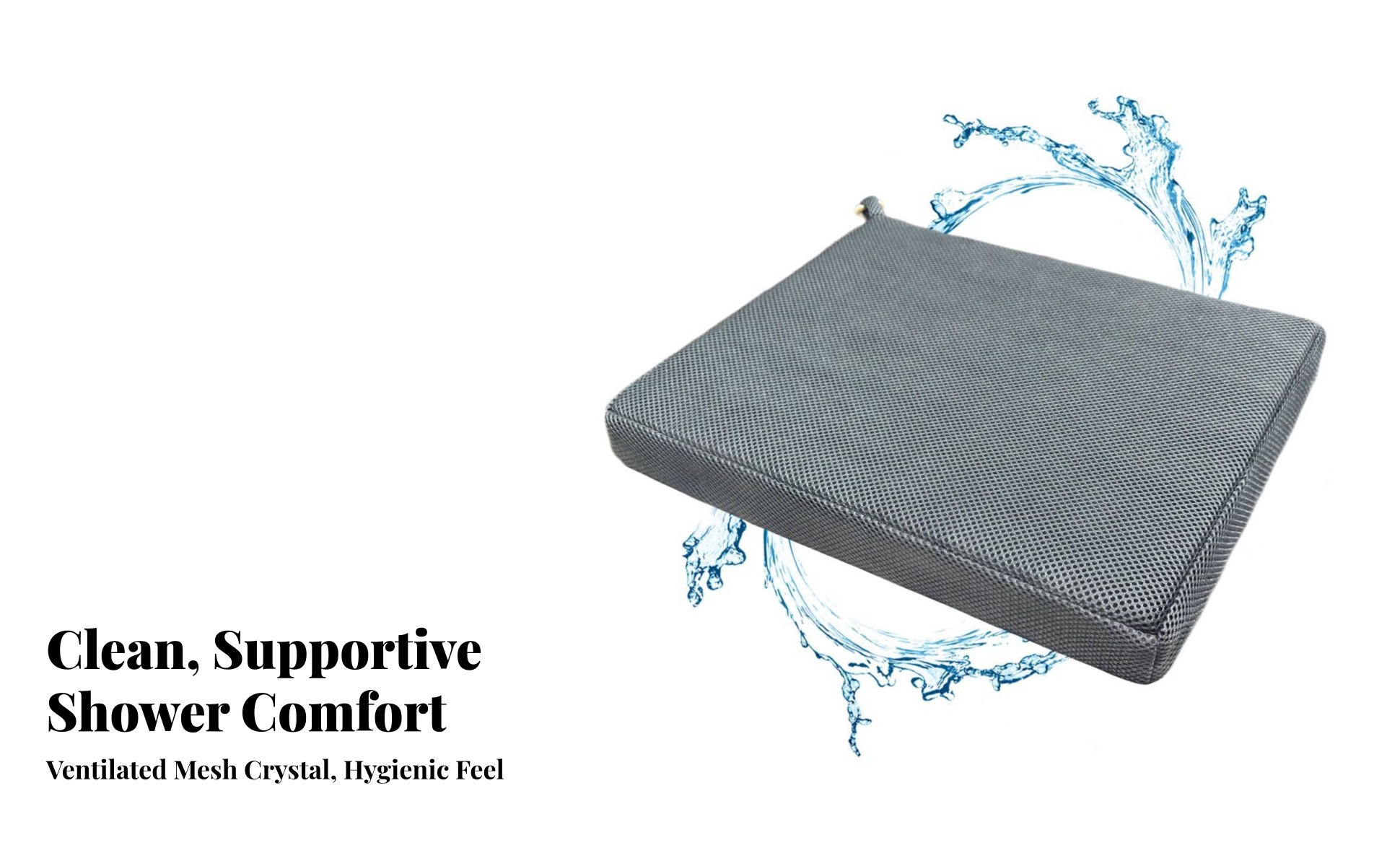 Bath Seat Cushion with Hanging Loop Quick-Drying Shower Chair Cushion Anti-Slip