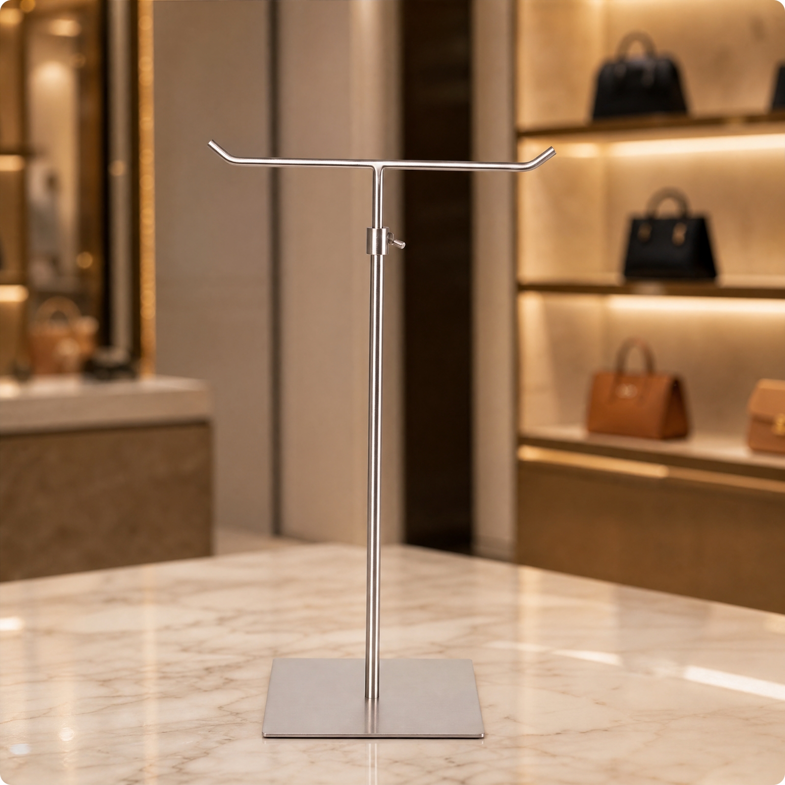 Freestanding Bag Display Stand with Square Base Sturdy for Bedrooms, Entryways
