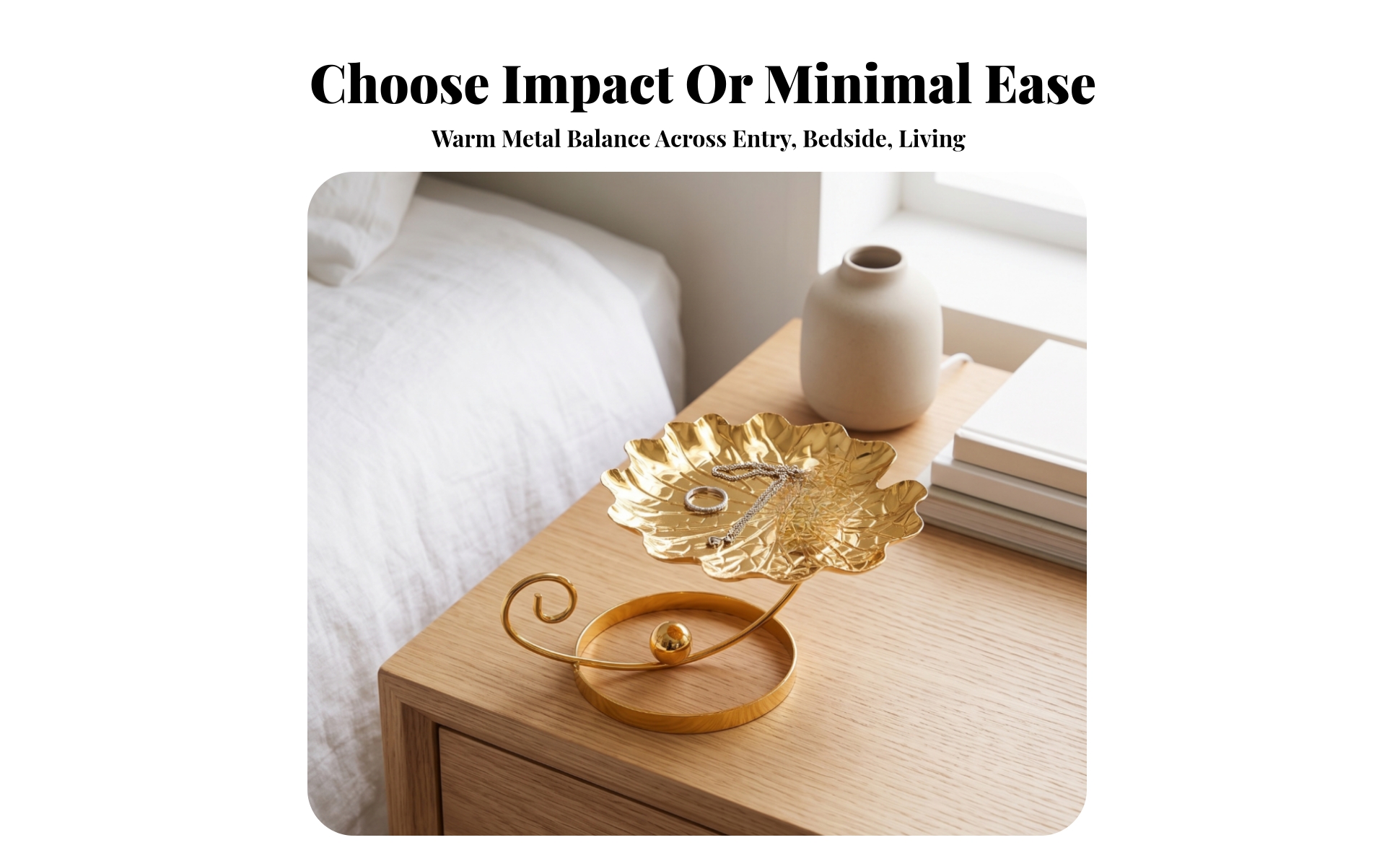 Leaf Tray with Stand Gilded leafShaped Tray Elegant for Dresser, Entry Table