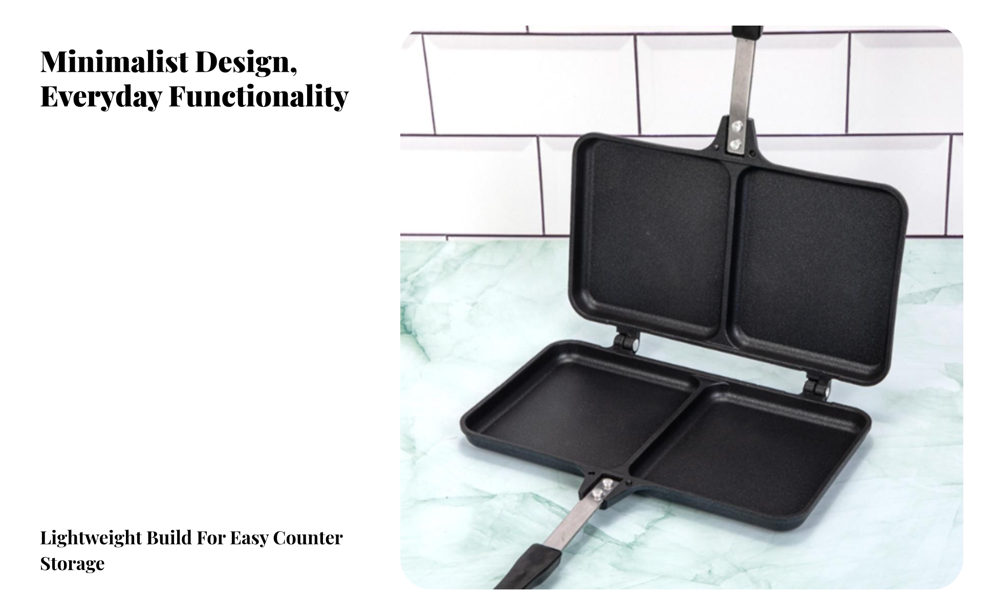 Sandwich Frying Pan Nonstick Double-Sided Pan Easy to Clean for Gas Cooktop