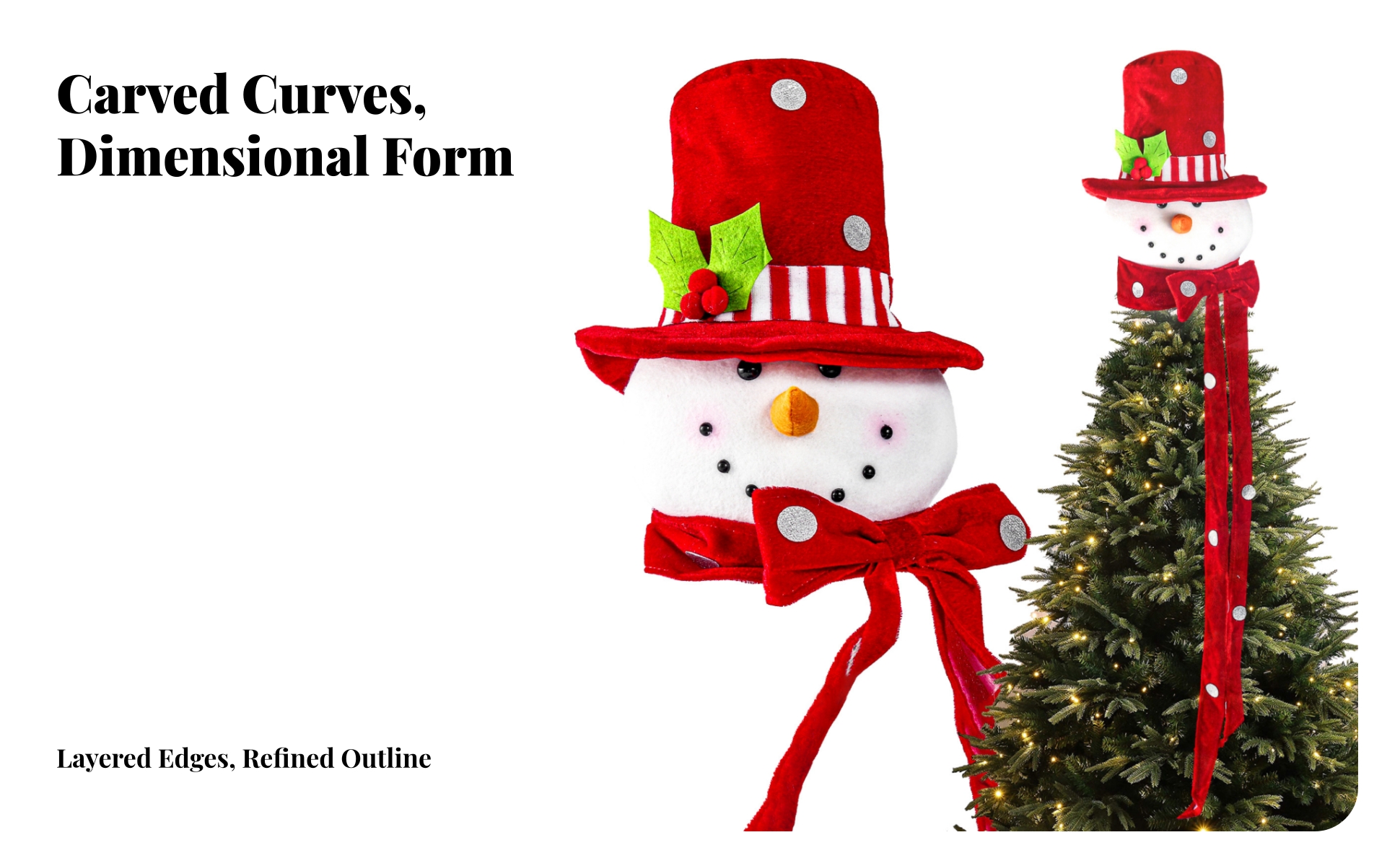Snowman Tree Topper Adorable Christmas Tree Topper Large for Mantel, Shop Window