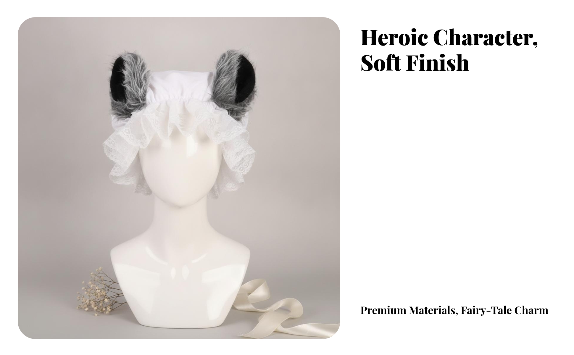 Bonnet de Grand-Mère avec Oreilles de En Fausse pour Fête Costumée