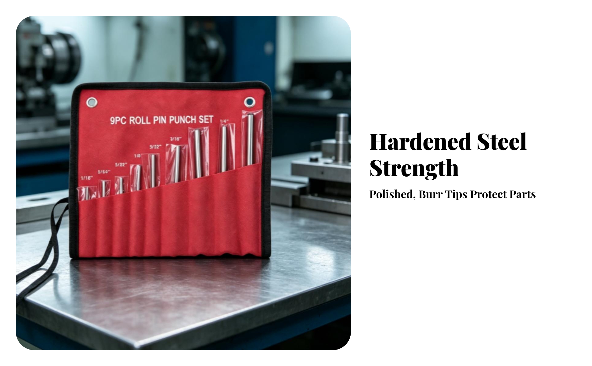 9 Pieces Punch Set Enhanced Grip Punch Set with Roll-up Pouch