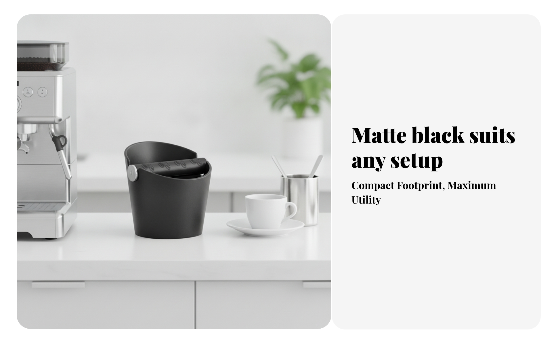 Knock Box Kompakt Kaffee-Abschlagbehälter Platzsparend für Küche, Büro, Baristas