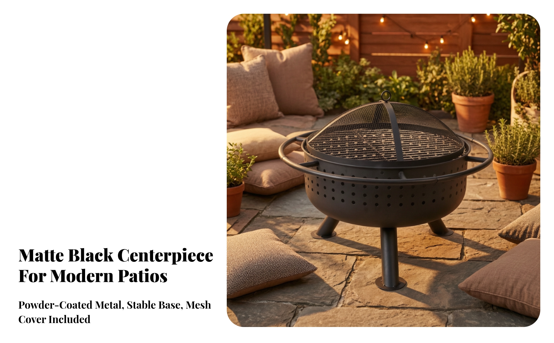 Outdoor Fire Fire Bowl with Cooking Grate Wood-Fired Fire Fire Bowl with Grill