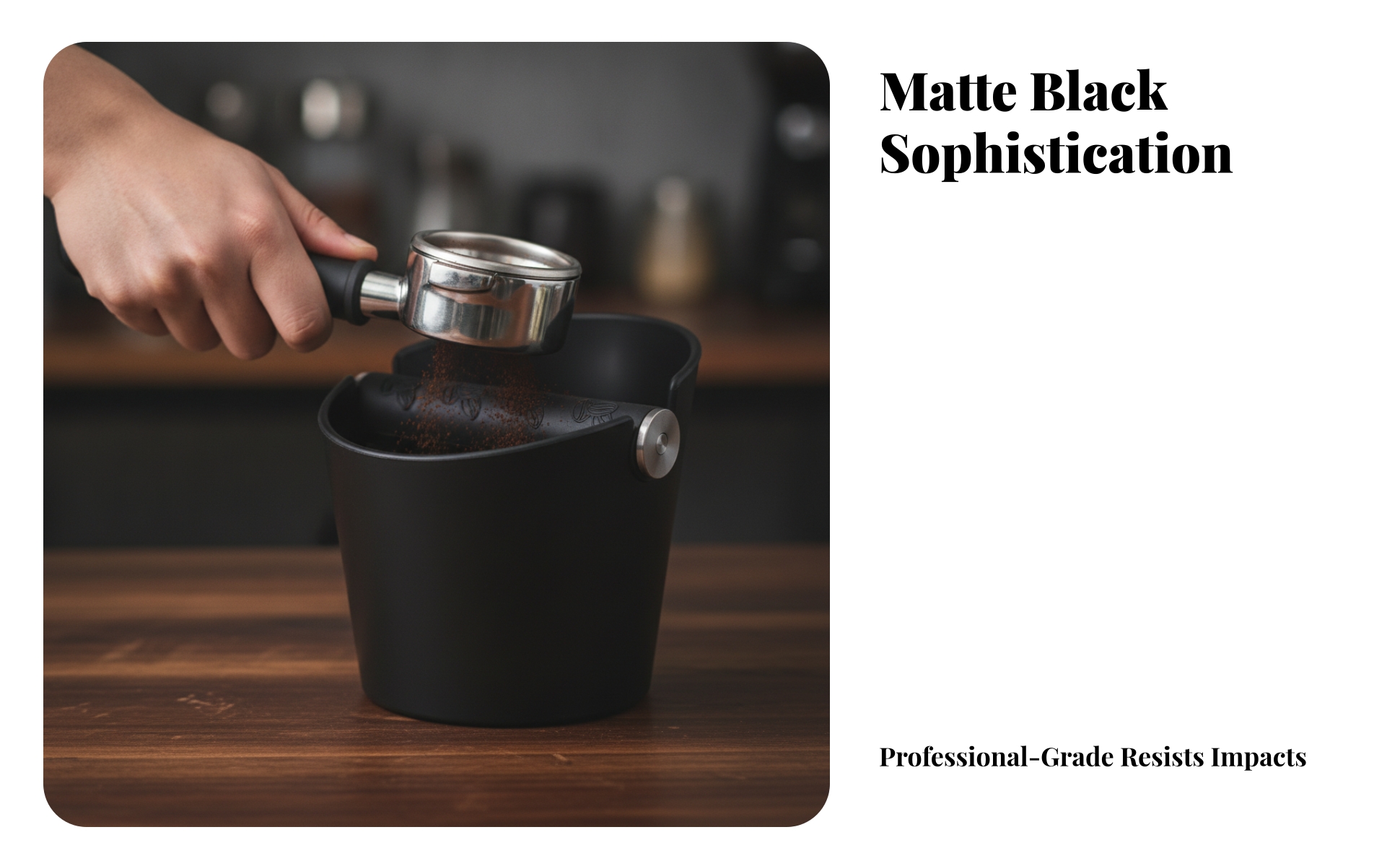 Knock Box Kompakt Kaffee-Abschlagbehälter Platzsparend für Küche, Büro, Baristas