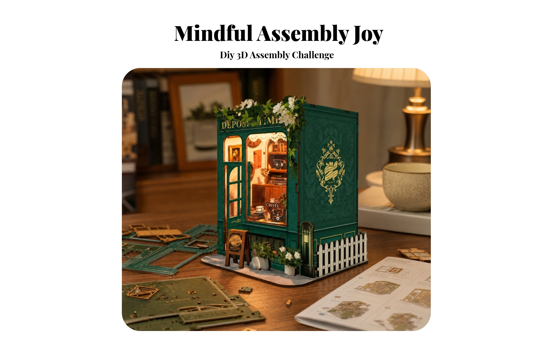DIY Miniature House Kit Decorative 3D Miniature House Model Creative for Adults