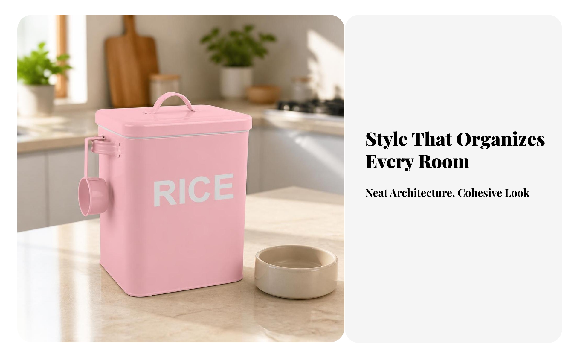 Rice Storage Container with Scoop Airtight Metal Rice Container with Lid Compact