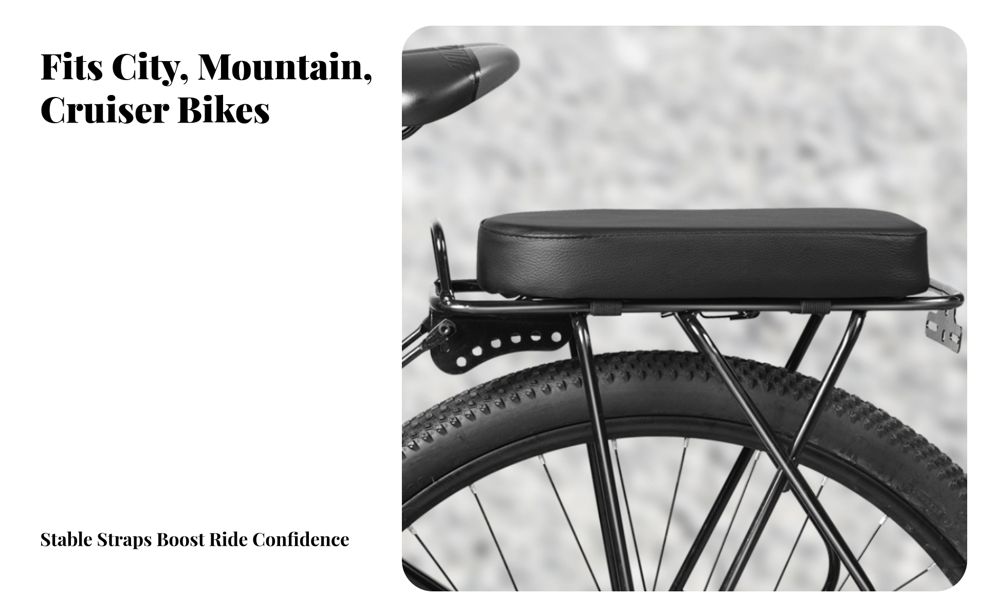 Bike Rear Seat Cushion Comfortable Bike Rear Seat Cushion Easy to Install
