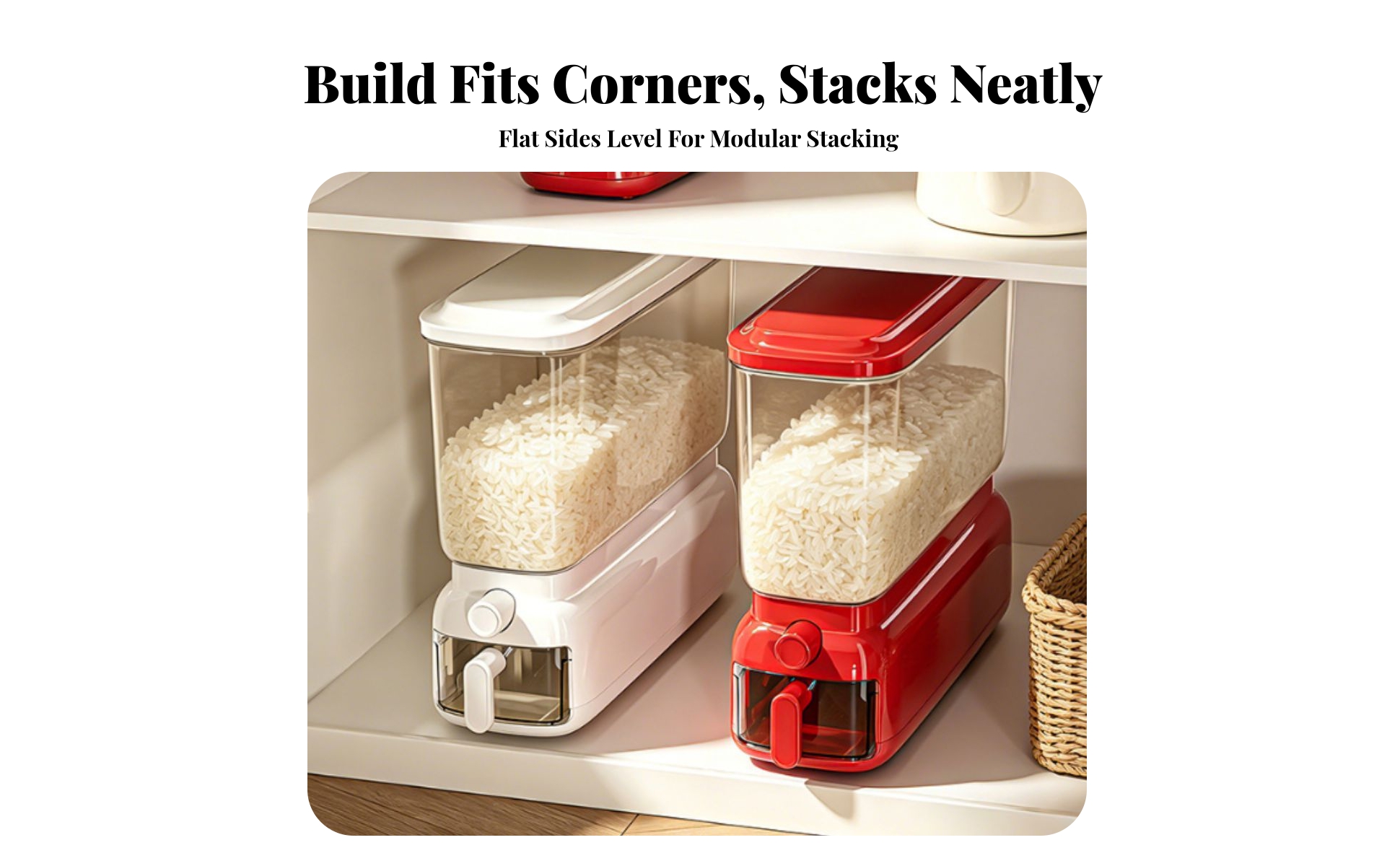 Rice Dispenser Compact Rice Storage Container Airtight for Pantry, Households