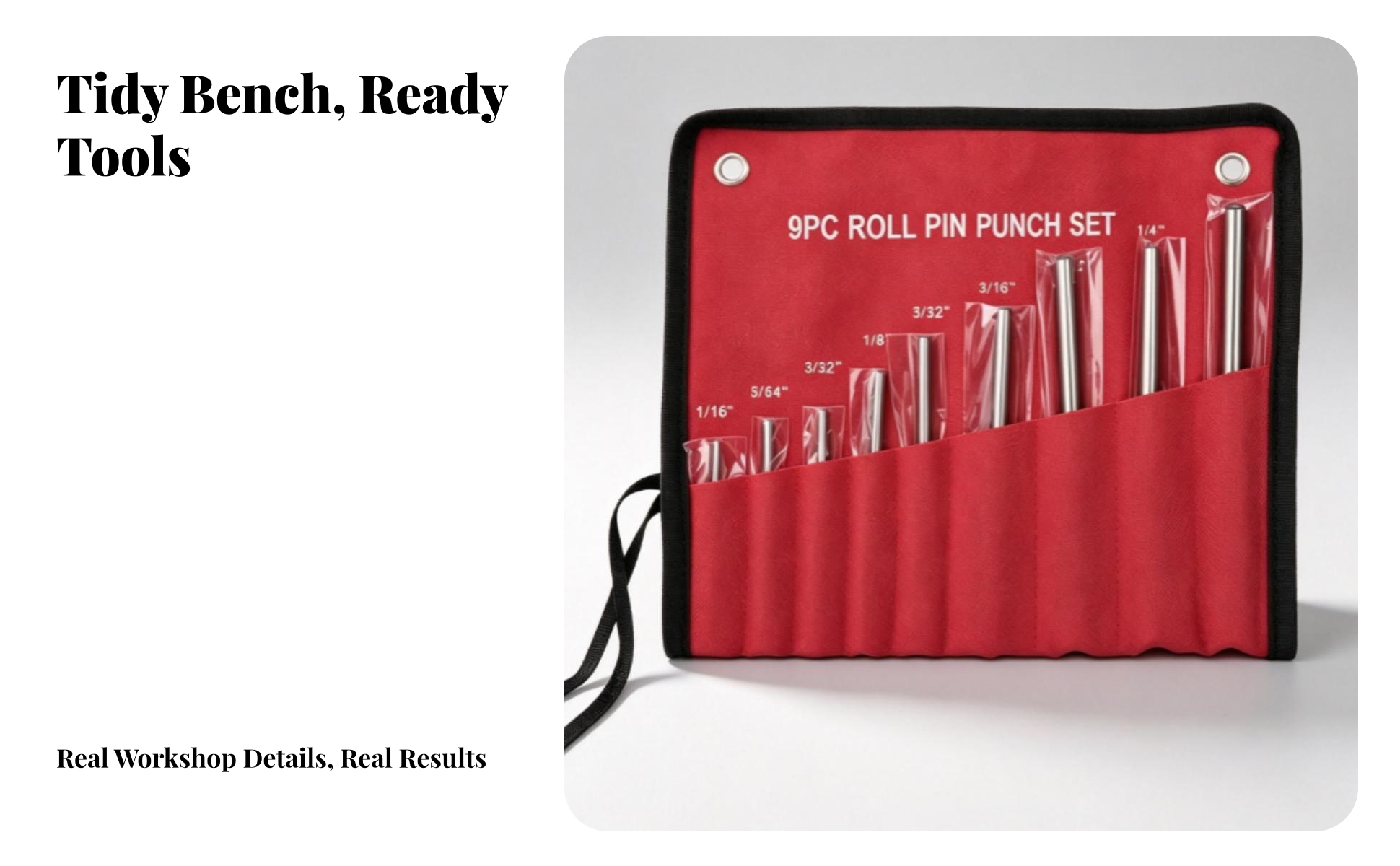 9 Pieces Punch Set Enhanced Grip Punch Set with Roll-up Pouch