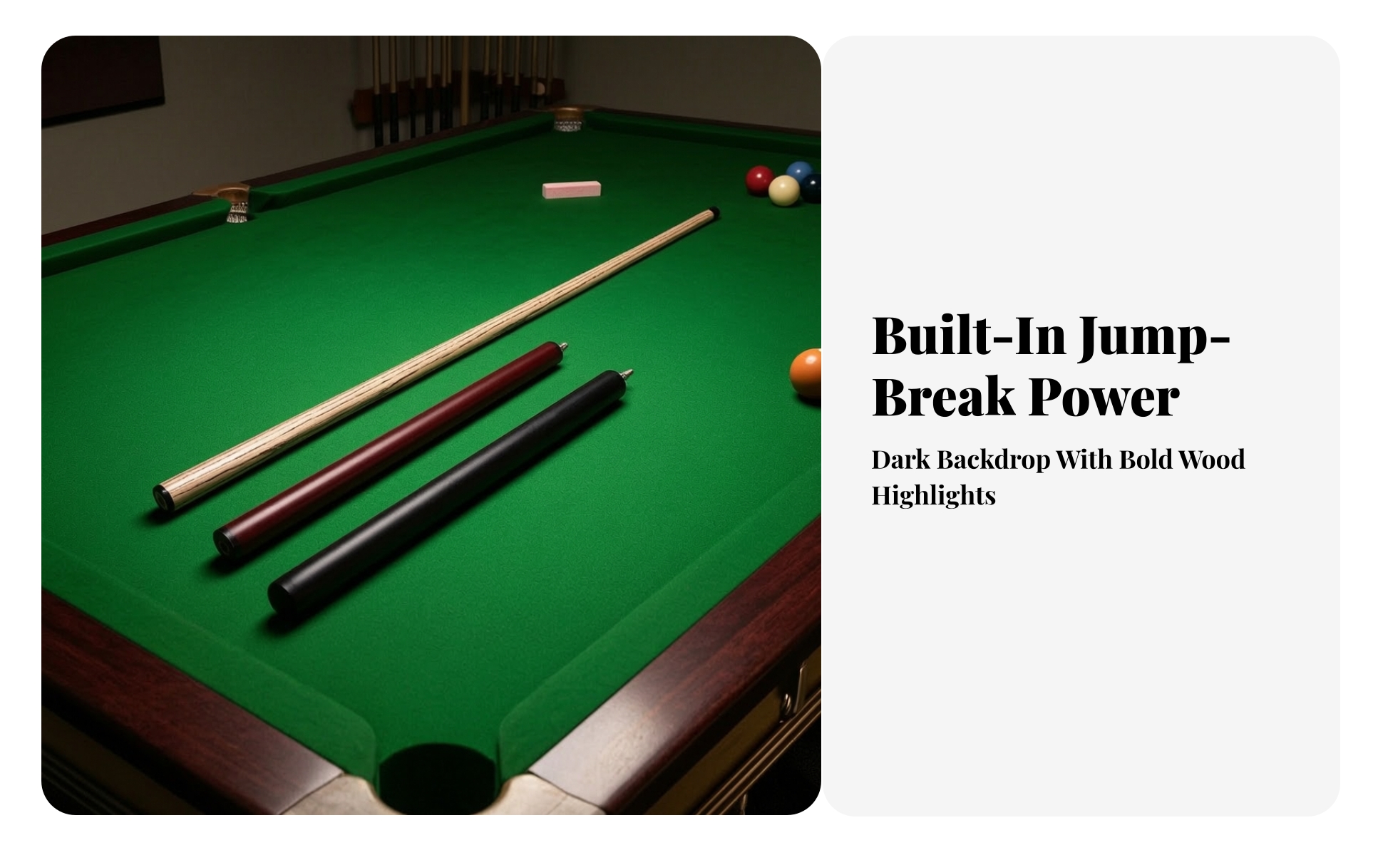 Pool Stick Wrapless Break Jump Cue Chip-Proof for Game Room