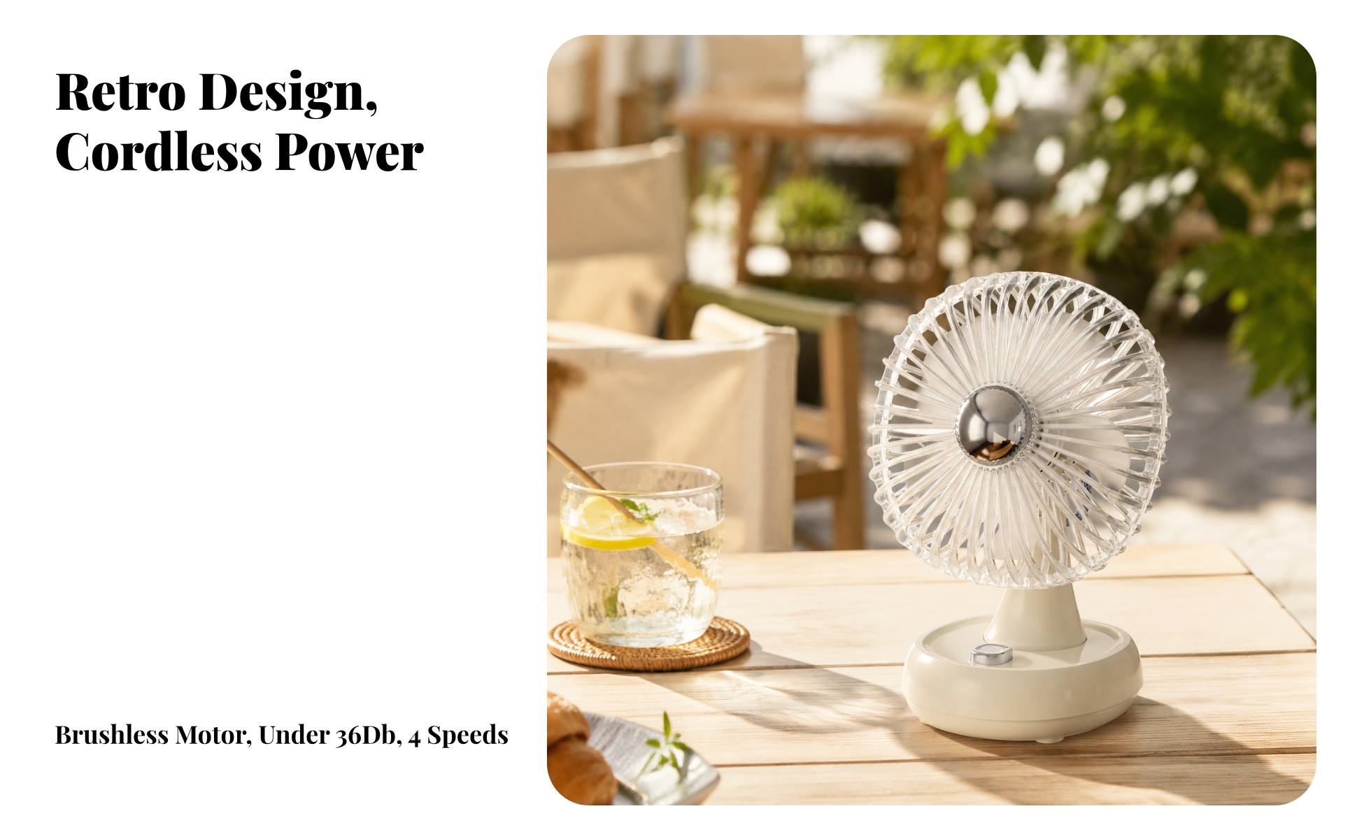 Mini Desktop Cooling Fan with Ambient Light Portable for Office, Bedside Table