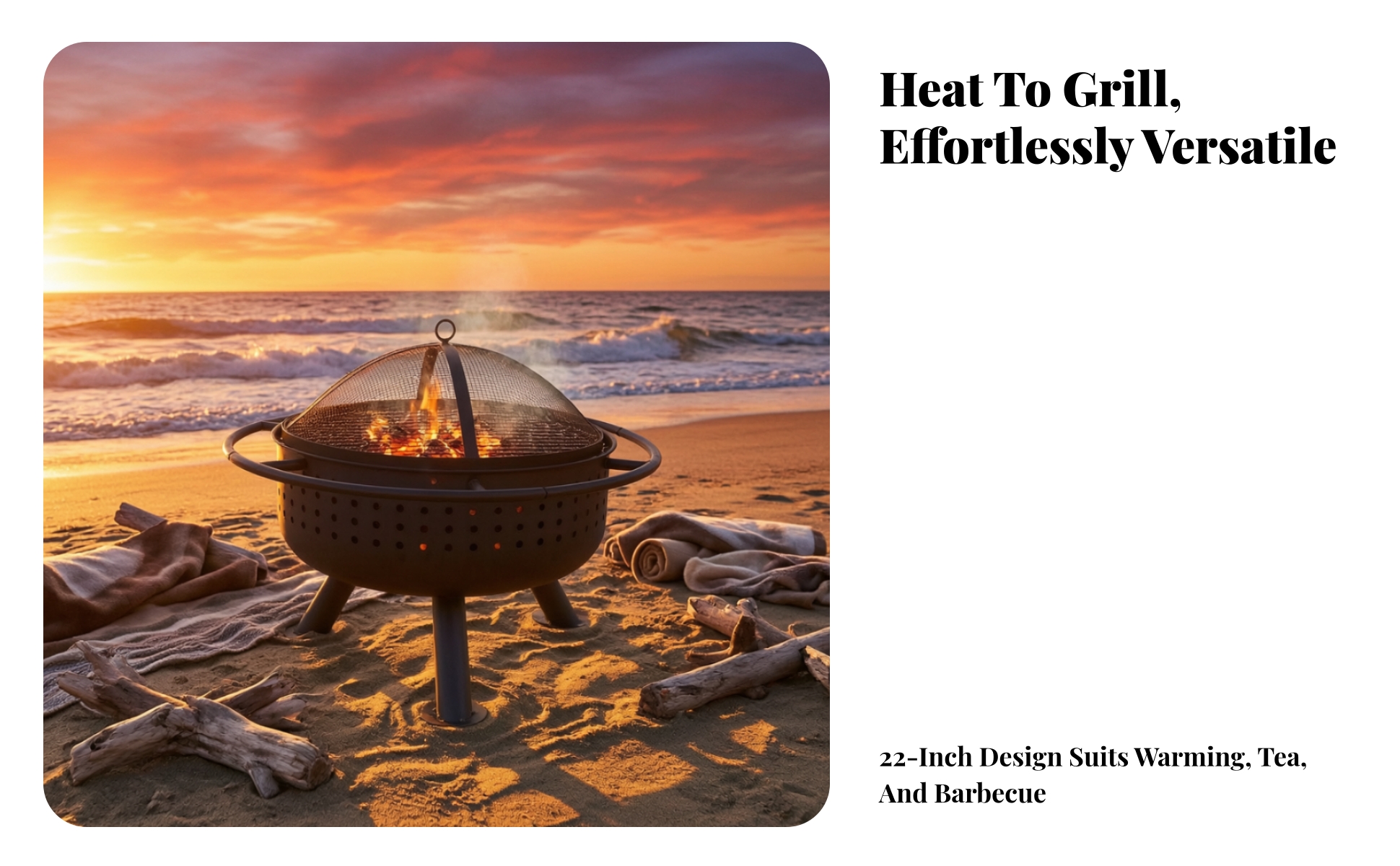 Outdoor Fire Fire Bowl with Cooking Grate Wood-Fired Fire Fire Bowl with Grill
