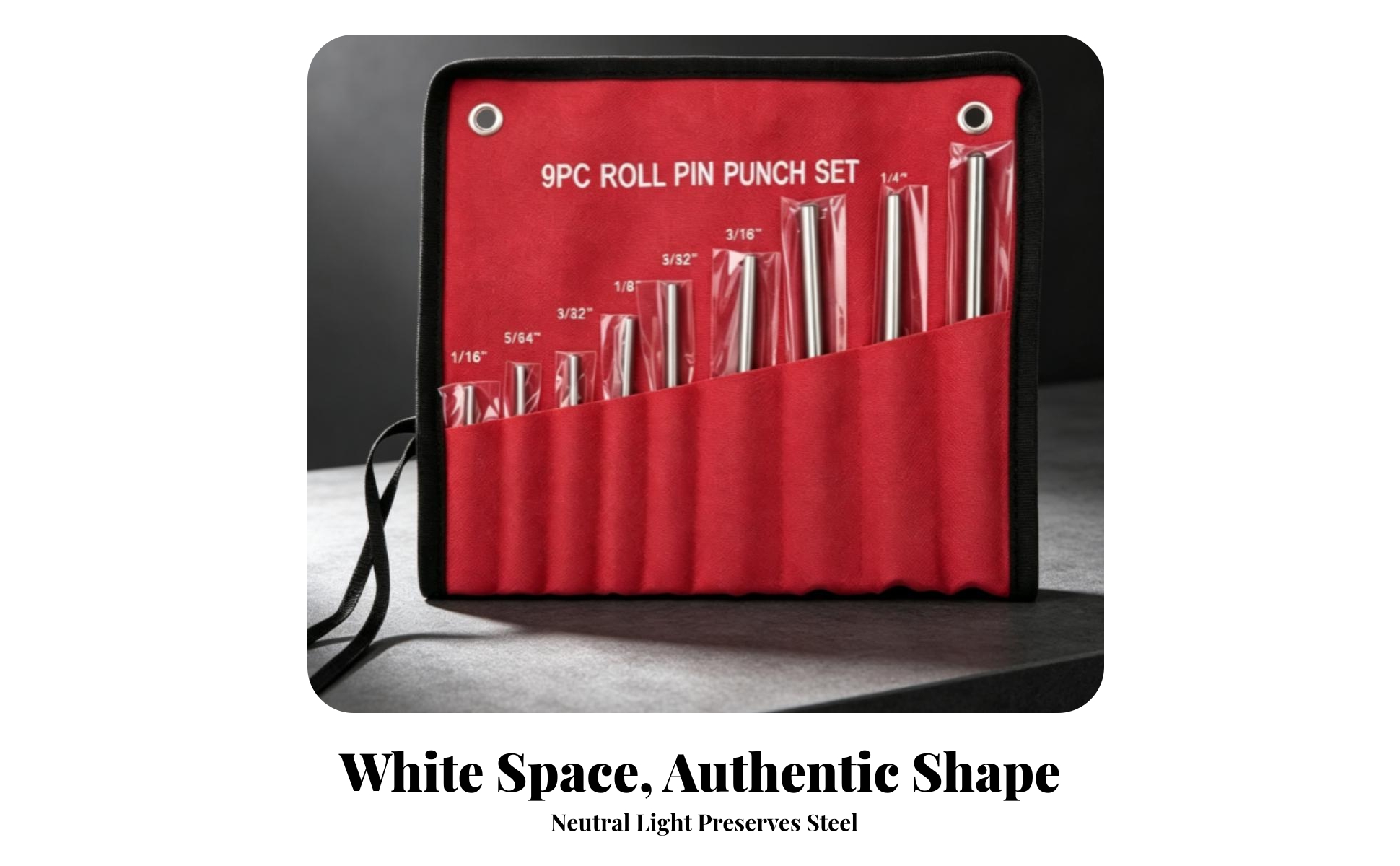 9 Pieces Punch Set Enhanced Grip Punch Set with Roll-up Pouch