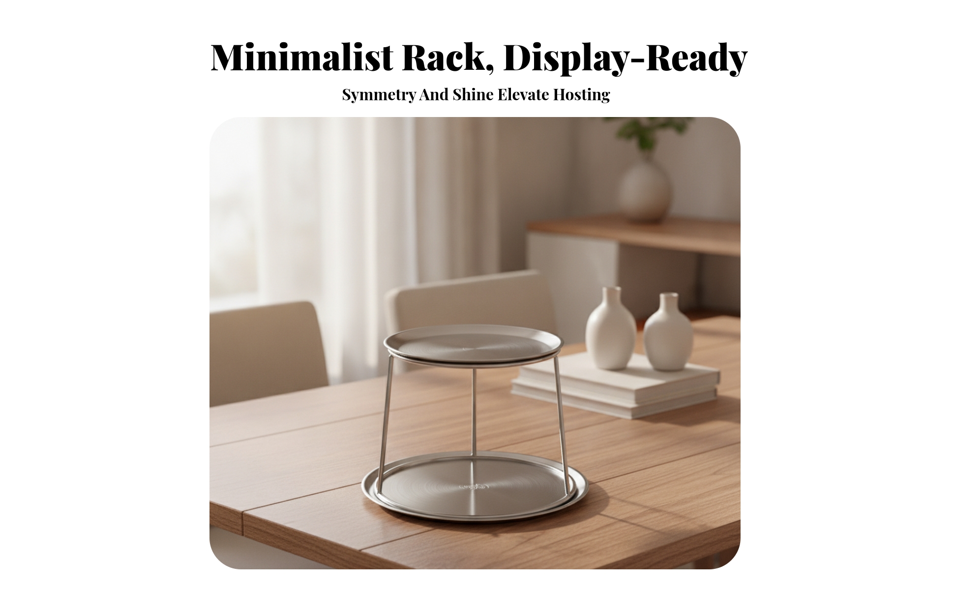 Two-Tier Serving Rack Stainless Steel 2-Tier Food Display Stand Modern for Hosts