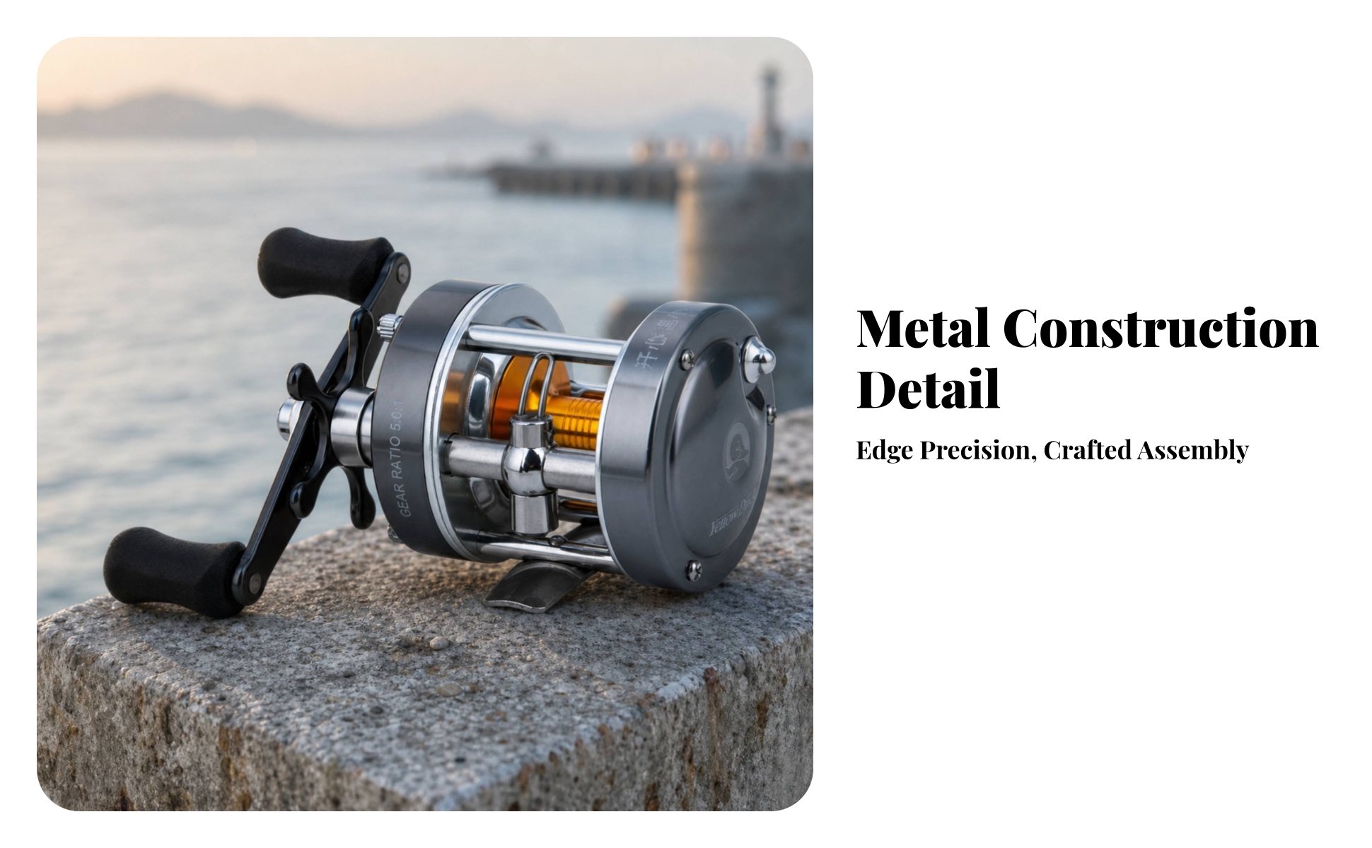 Round Reel Powerful Drum Reel with Twin Handle Long-Lasting for Anglers