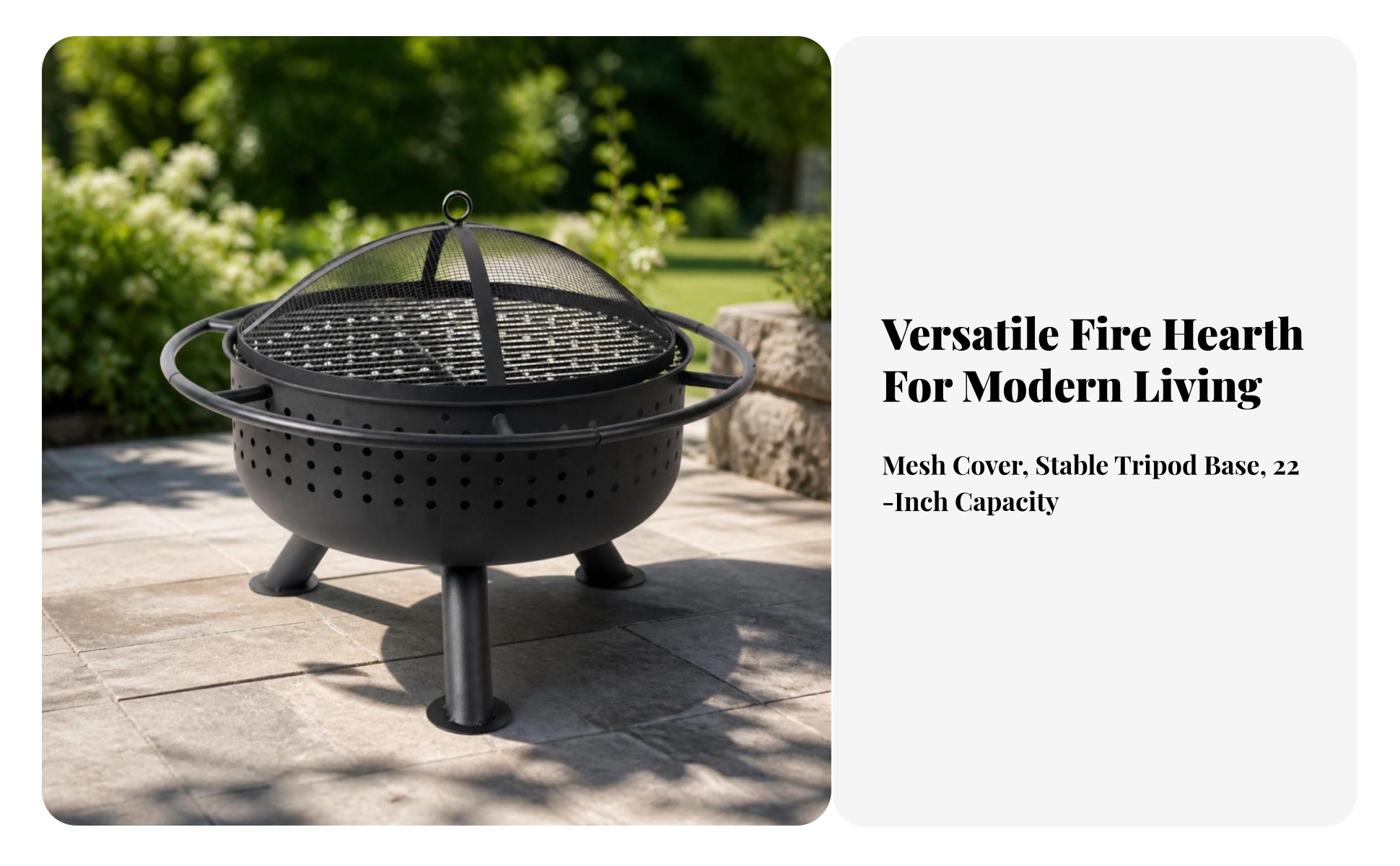 Outdoor Fire Fire Bowl with Cooking Grate Wood-Fired Fire Fire Bowl with Grill