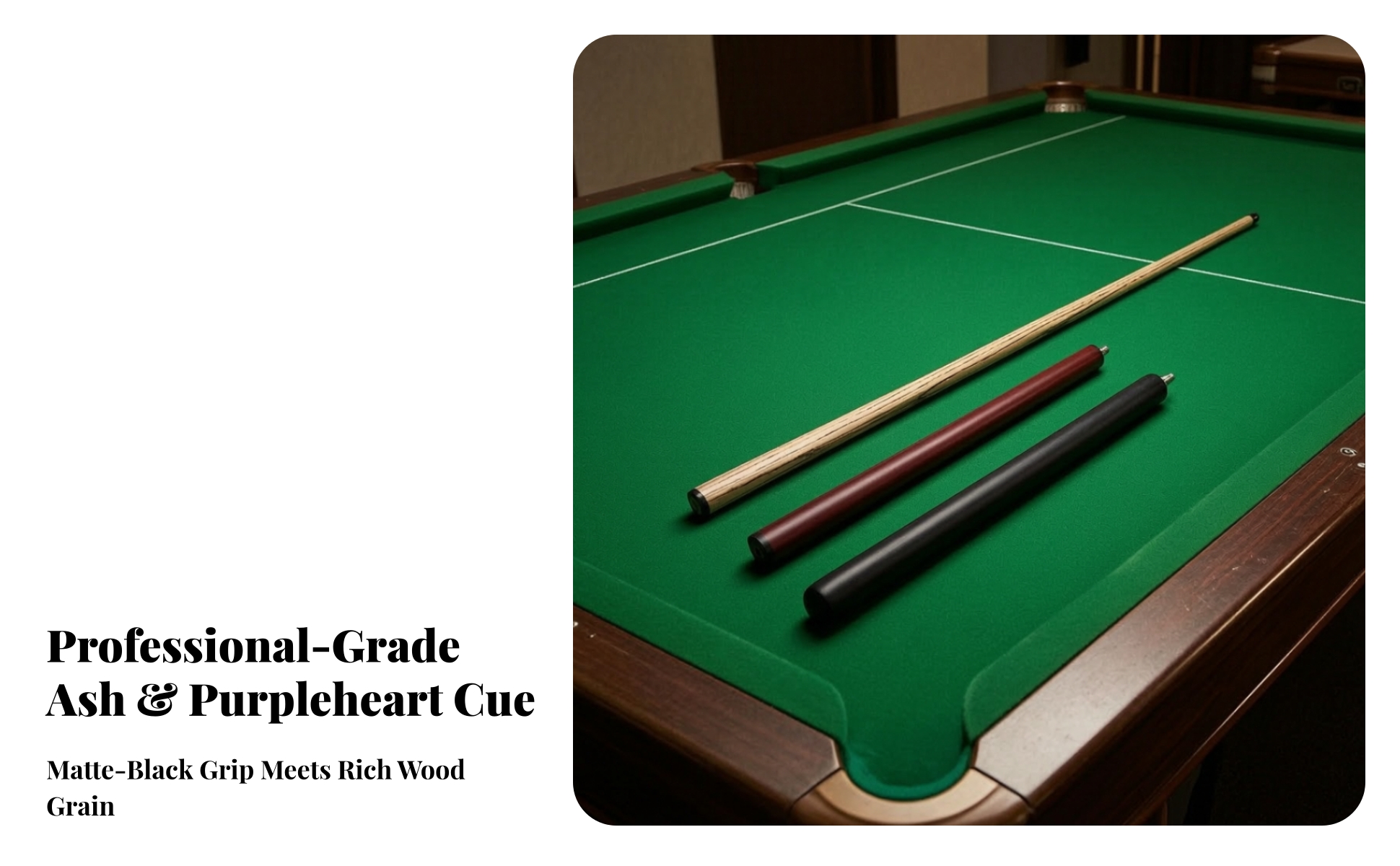 Pool Stick Wrapless Break Jump Cue Chip-Proof for Game Room