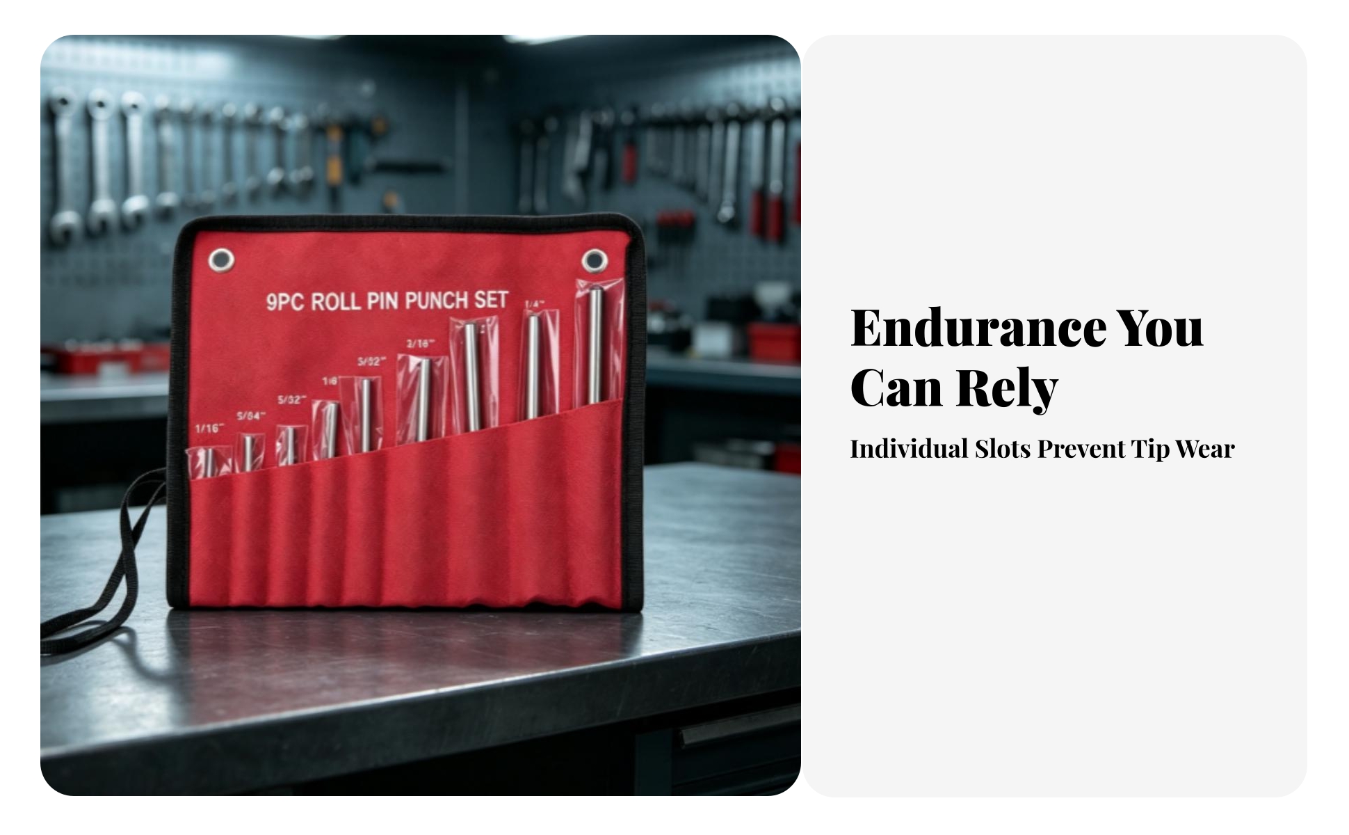 9 Pieces Punch Set Enhanced Grip Punch Set with Roll-up Pouch
