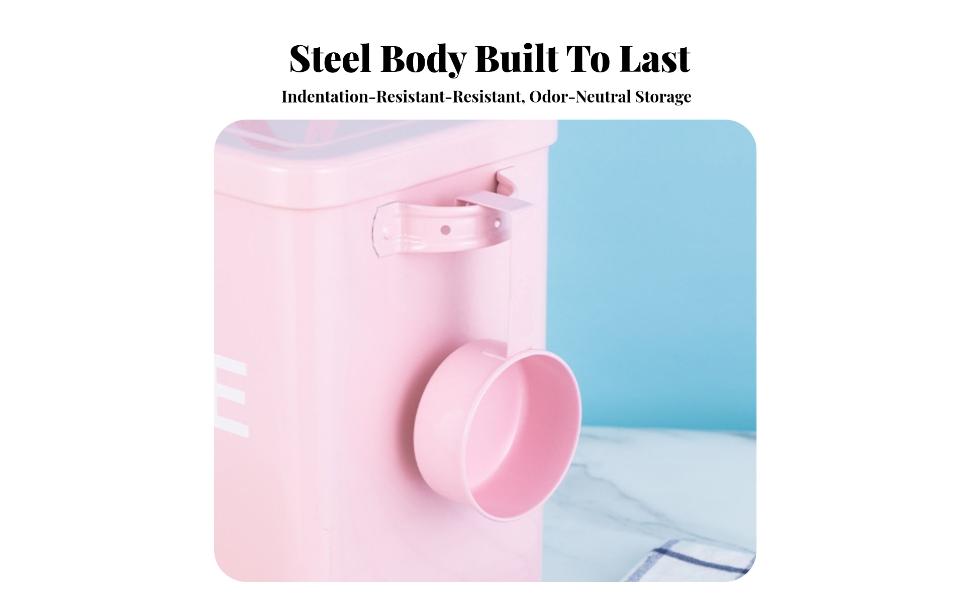 Rice Storage Container with Scoop Airtight Metal Rice Container with Lid Compact
