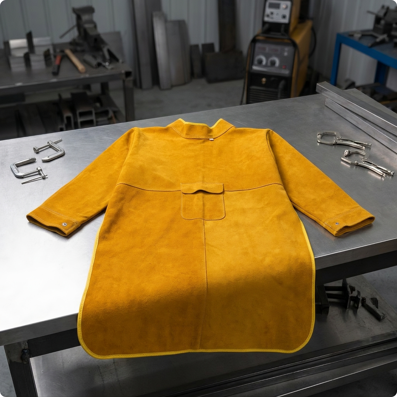 Leather Metalworking Jacket Retardant Safety Clothing Heavy-Duty