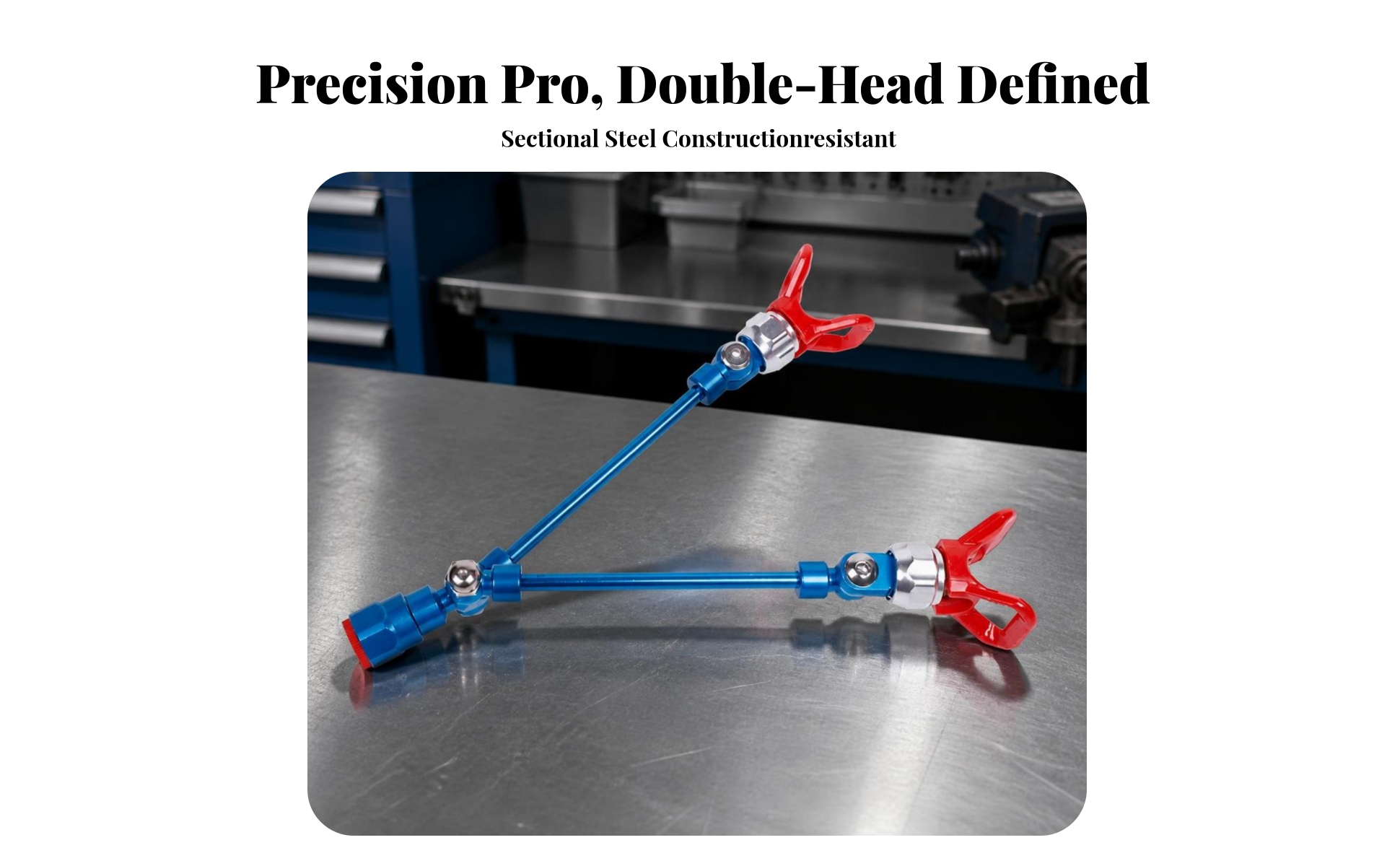 Dual Head Spray Extension Rigid Metal Spray Extension Rod Heavy Duty
