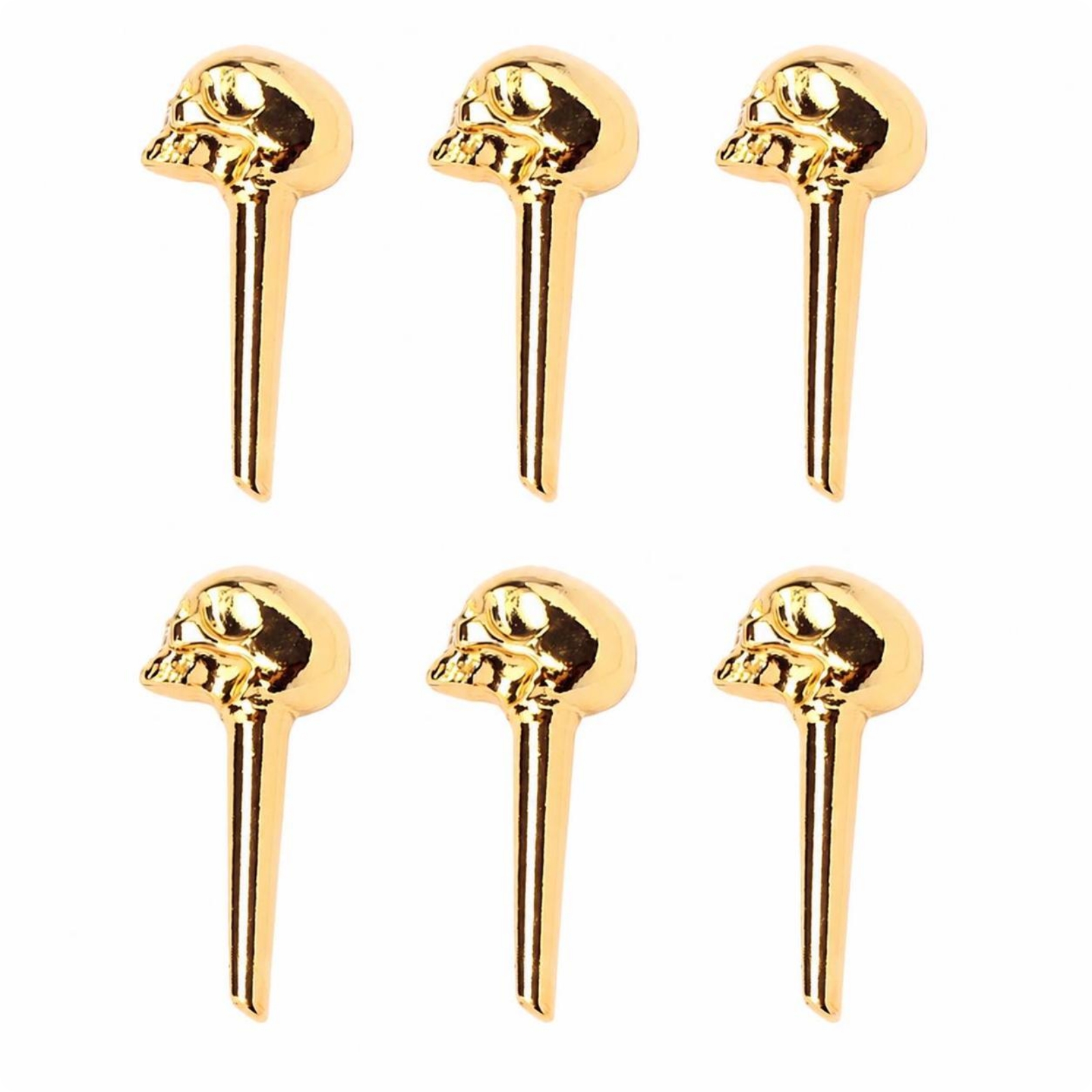 6 Stück Gitarren-Pins mit Totenkopf Metallisch Bridge Pins Langlebig