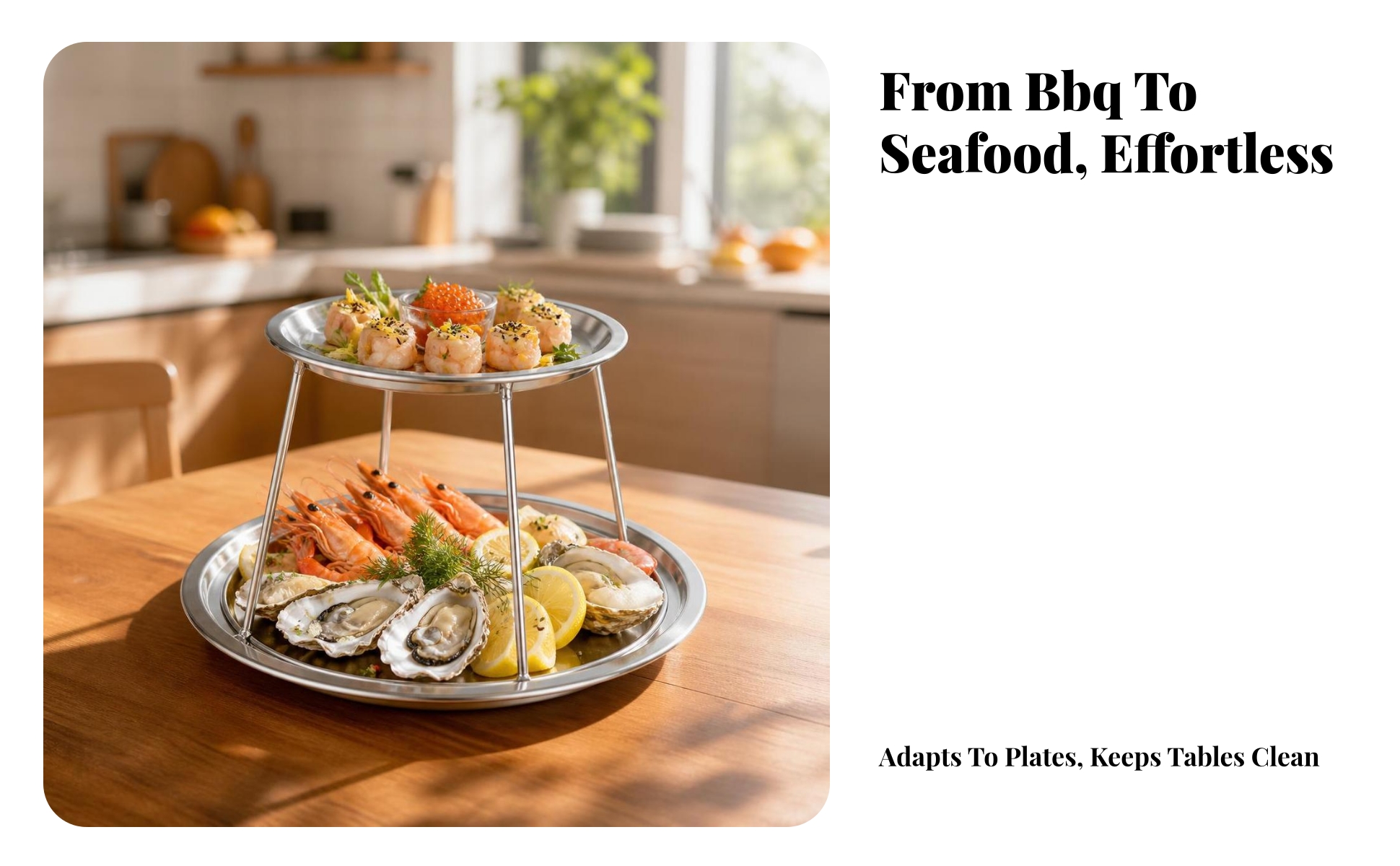 Two-Tier Serving Rack Stainless Steel 2-Tier Food Display Stand Modern for Hosts