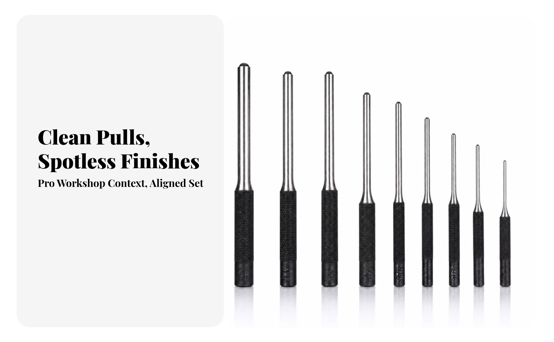 9 Pieces Punch Set Enhanced Grip Punch Set with Roll-up Pouch