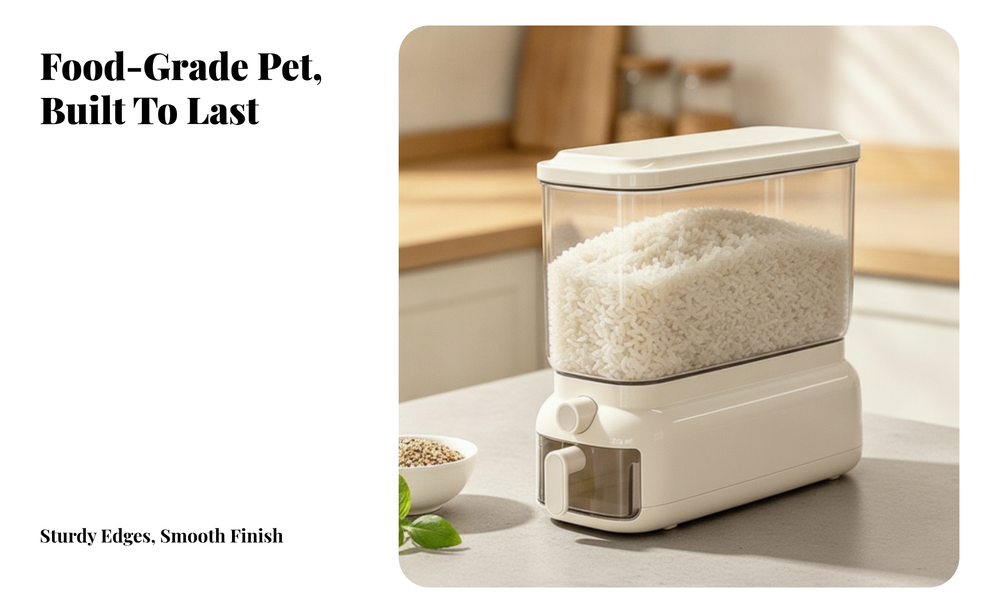 Rice Dispenser Compact Rice Storage Container Airtight for Pantry, Households