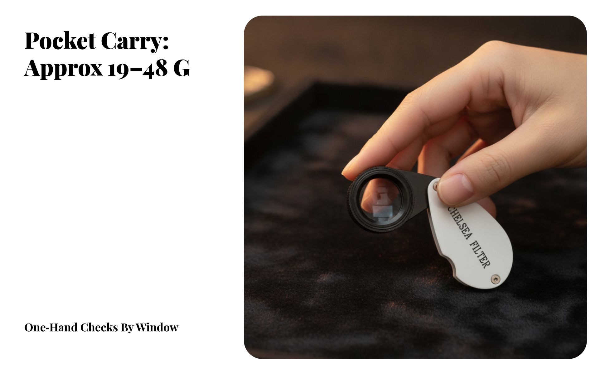 Chelsea Gemstone Filter User-Friendly for Stone Checking, Collectors, Hobbyists