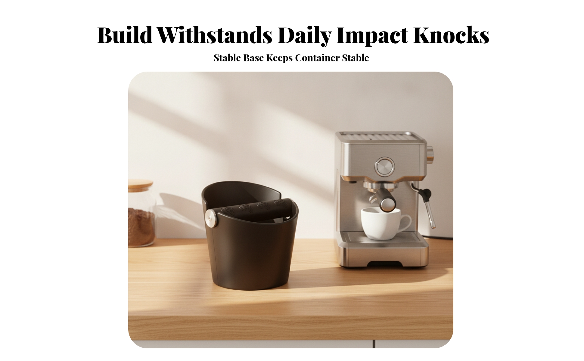 Knock Box Kompakt Kaffee-Abschlagbehälter Platzsparend für Küche, Büro, Baristas