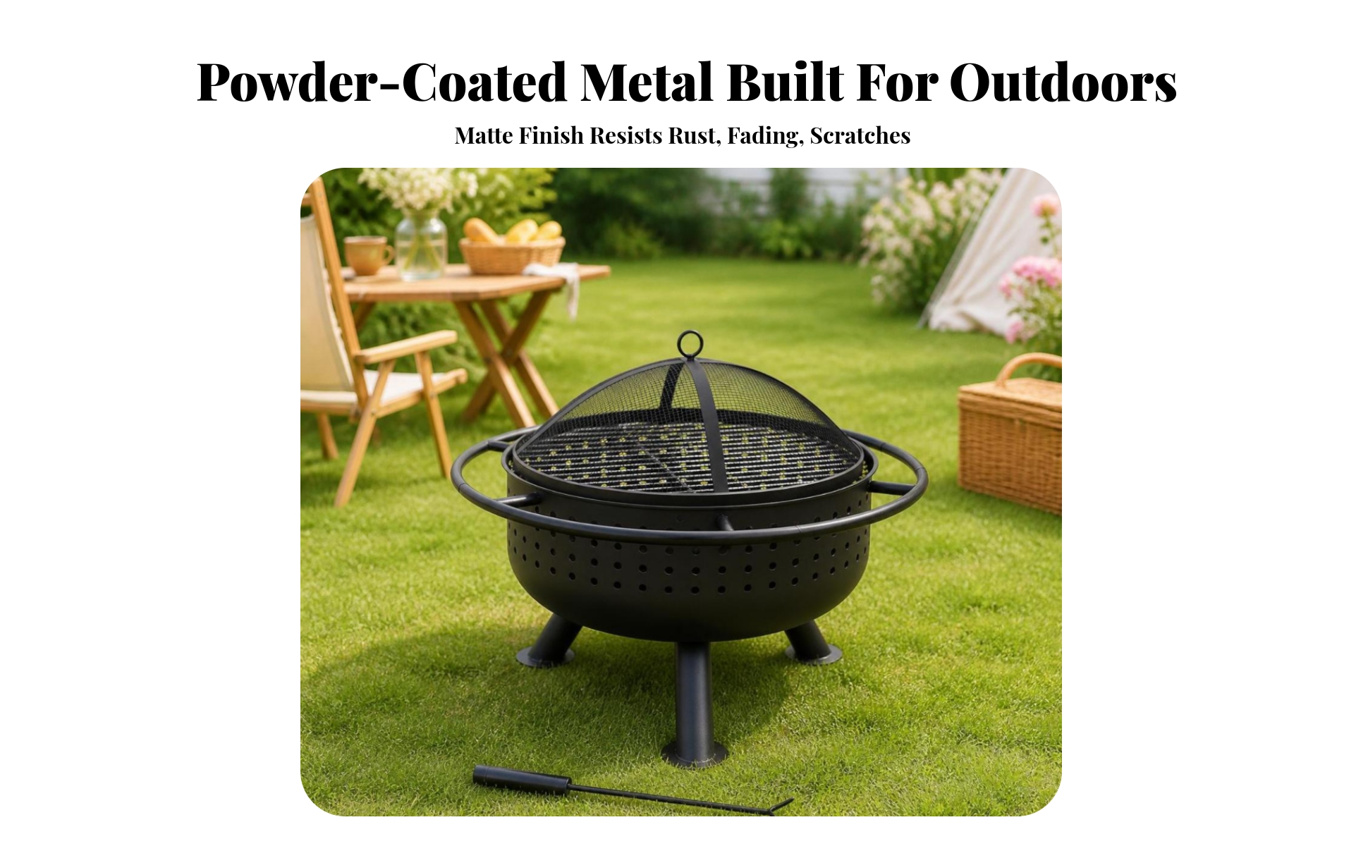 Outdoor Fire Fire Bowl with Cooking Grate Wood-Fired Fire Fire Bowl with Grill