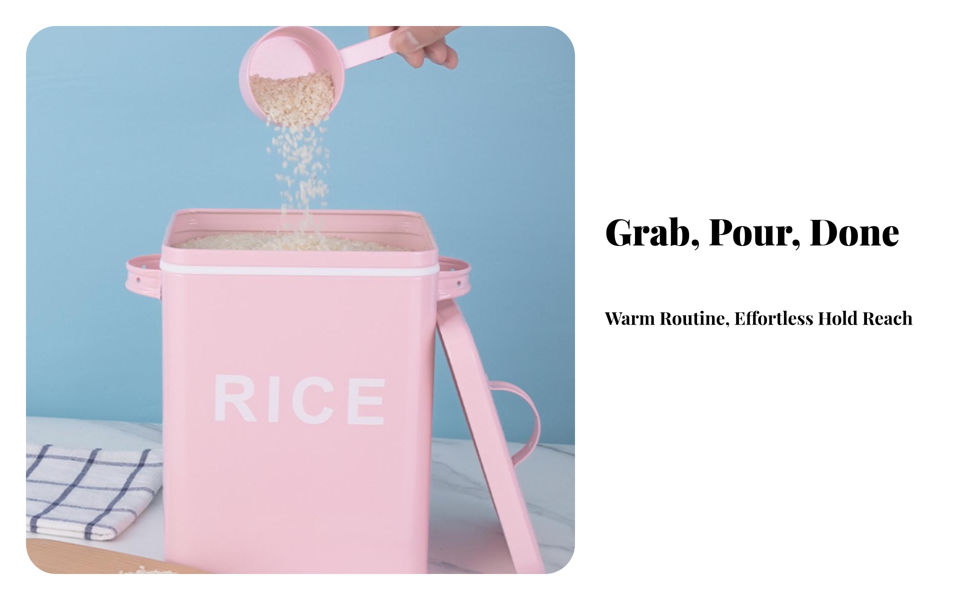 Rice Storage Container with Scoop Airtight Metal Rice Container with Lid Compact