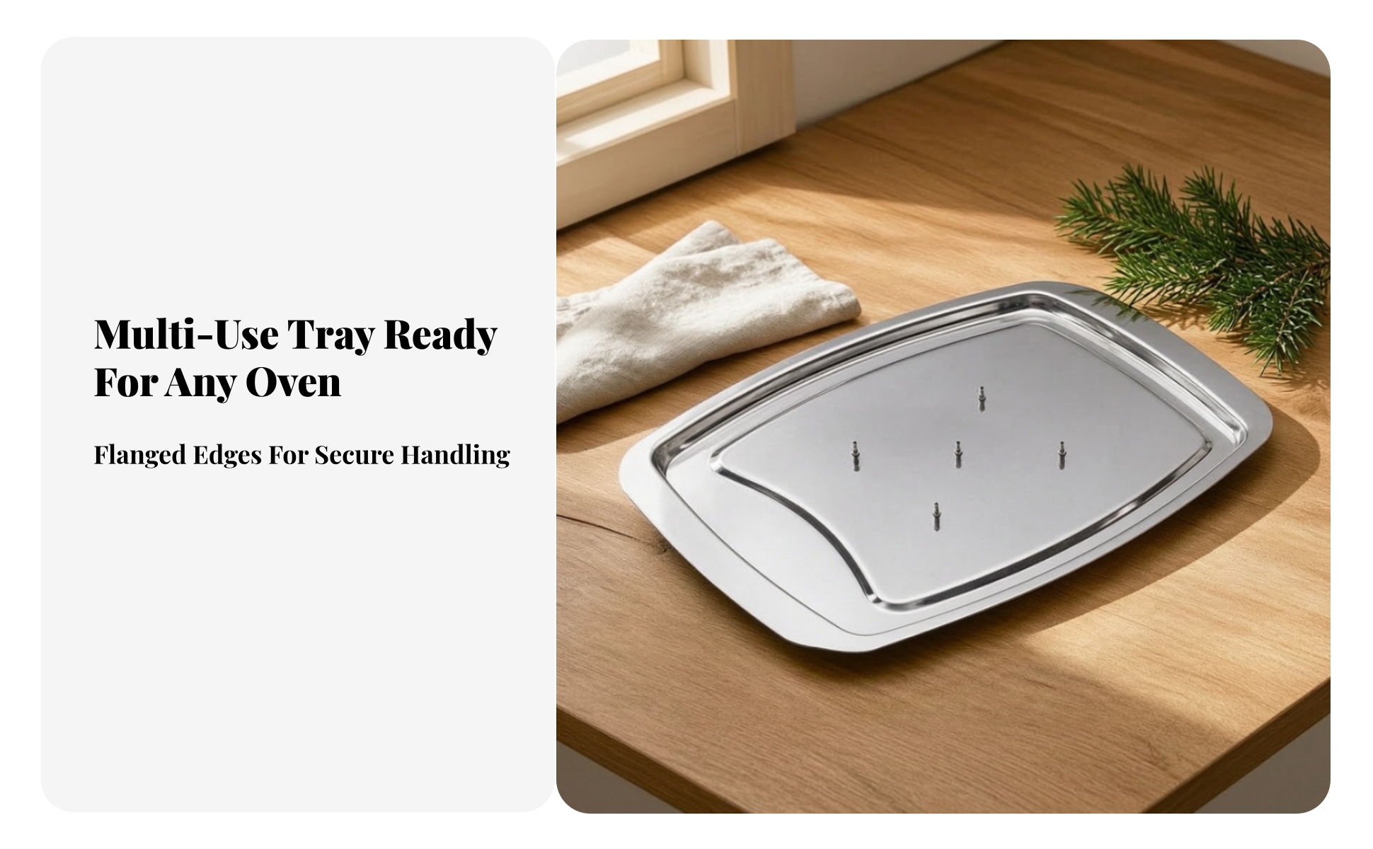 Rectangular Stainless Steel Roaster for Sunday Roasts, Holiday Meals