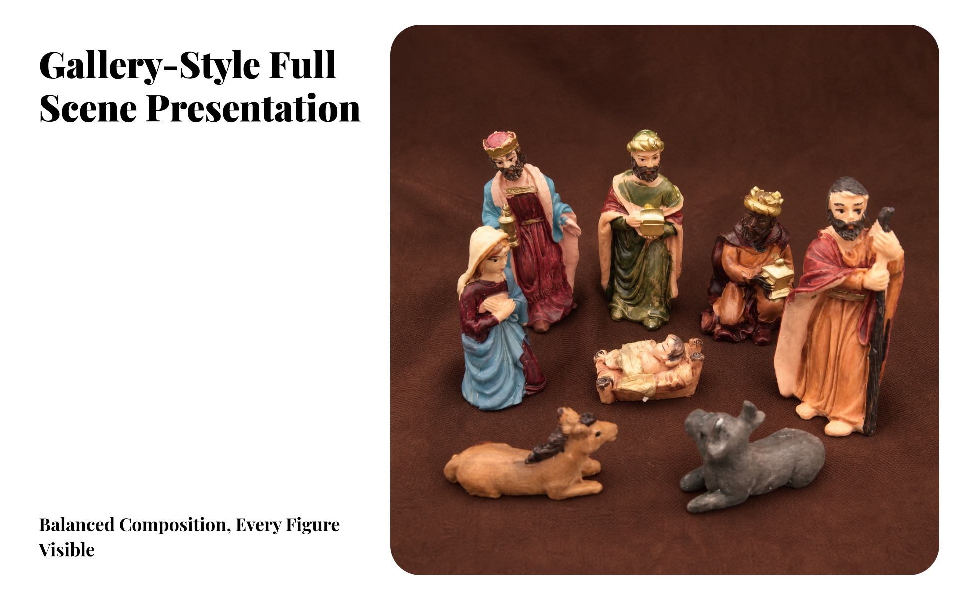 8 Pieces Nativity Figurines Artisan-Style-Style Christmas Nativity Scene Set
