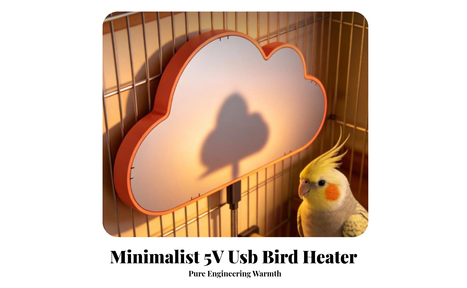 vogelheizplatte Gebissfest Heizplatte mit USB-Anschluss flammhemmend für Vögel