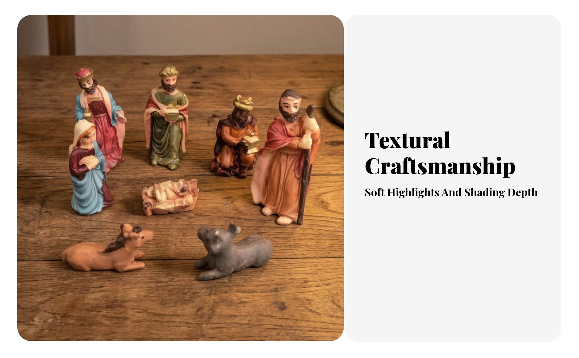 8 Pieces Nativity Figurines Artisan-Style-Style Christmas Nativity Scene Set