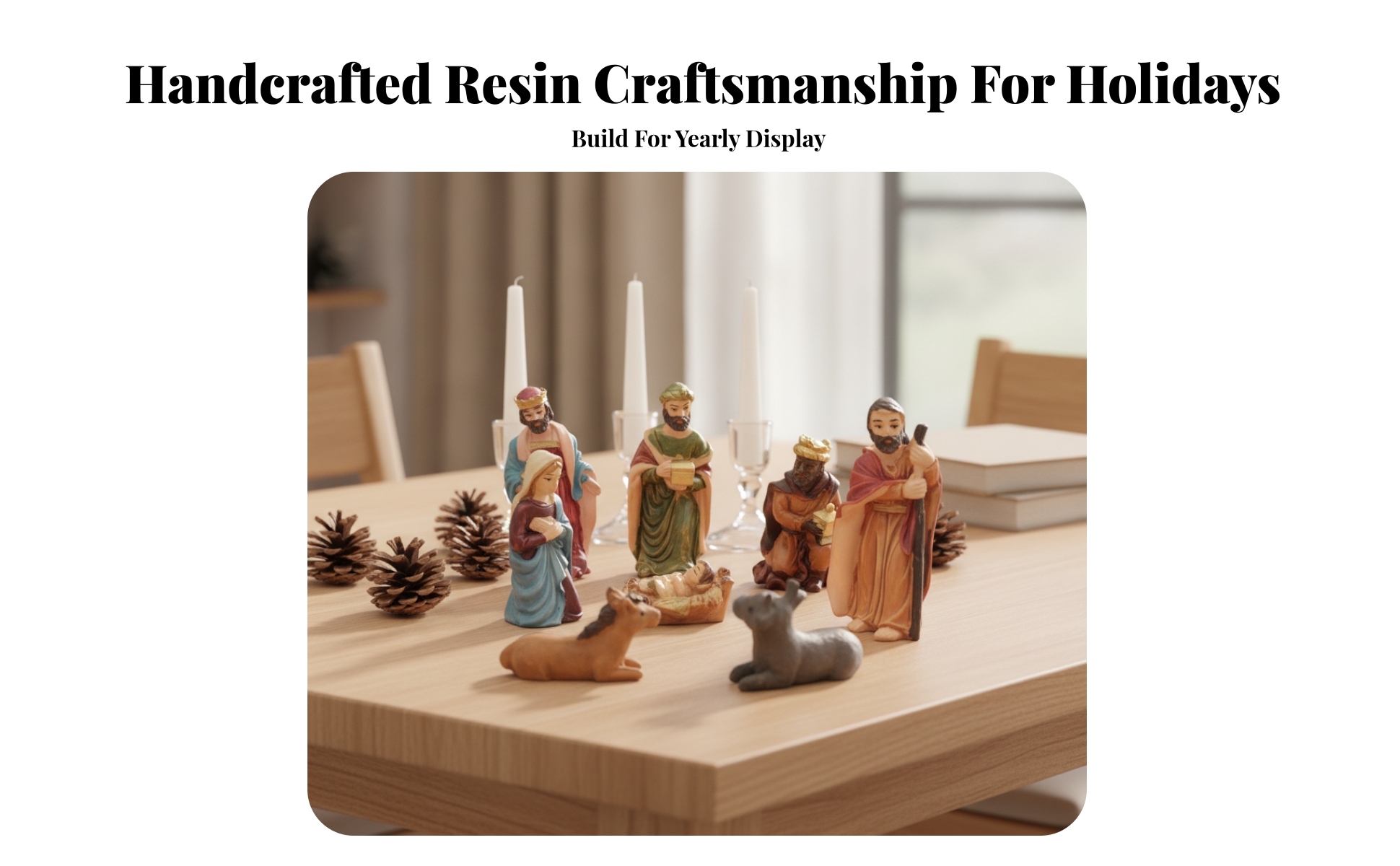 8 Pieces Nativity Figurines Artisan-Style-Style Christmas Nativity Scene Set