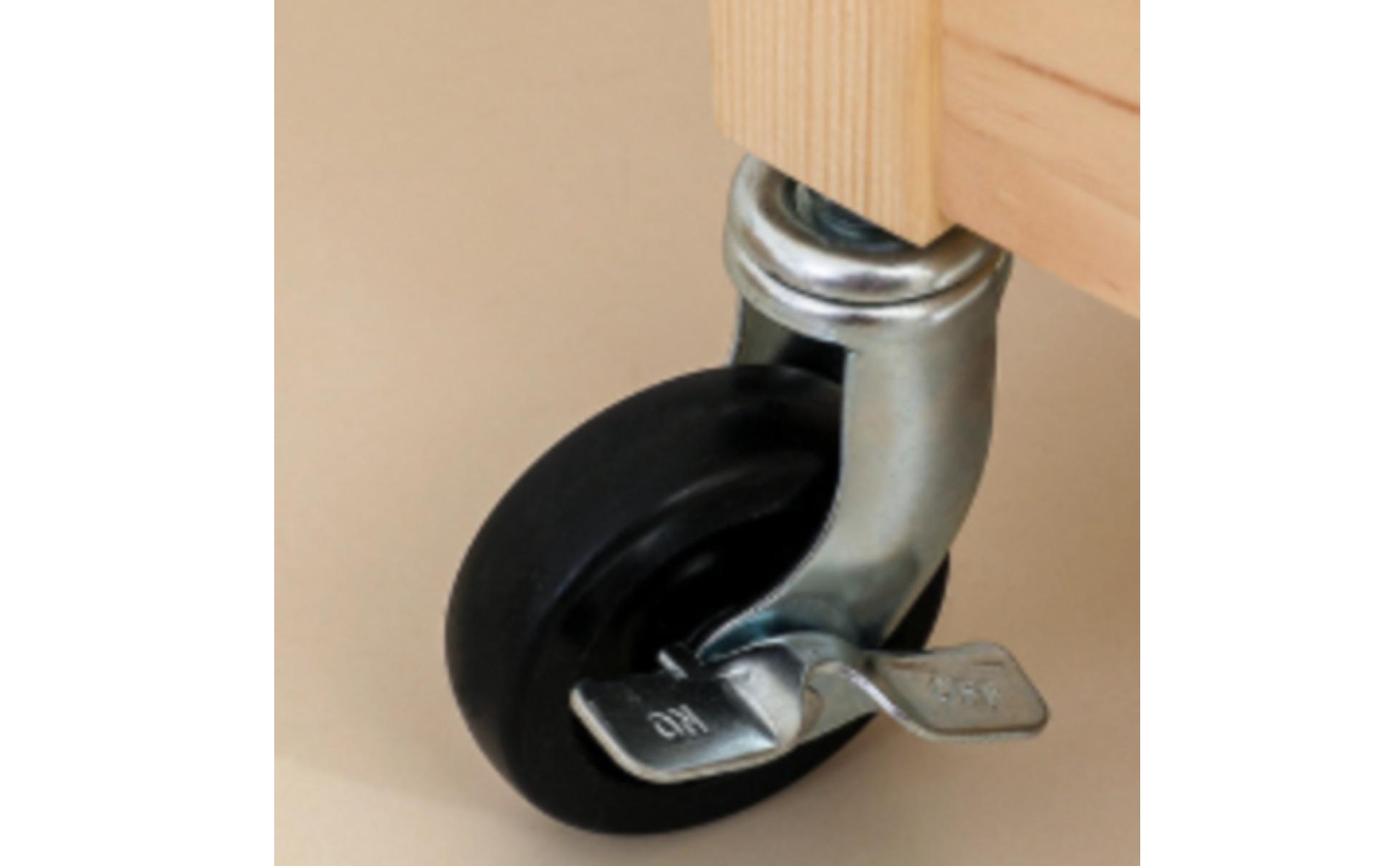 Natural Wood Wood Storage Rack with Casters Lockable for Classroom