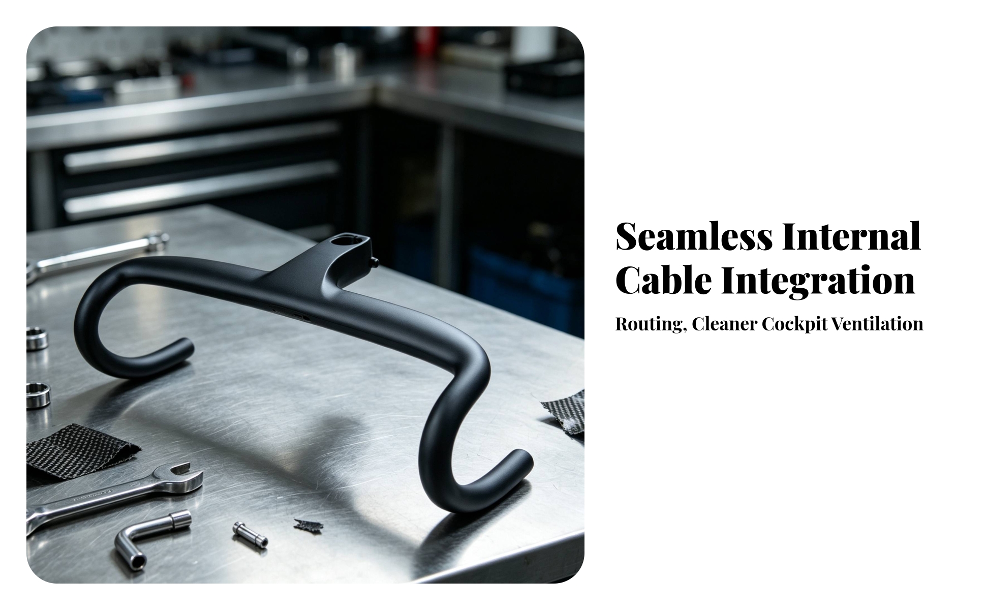 Integrated Road Handlebar Matte Black Integrated Drop Handlebar Aerodynamic