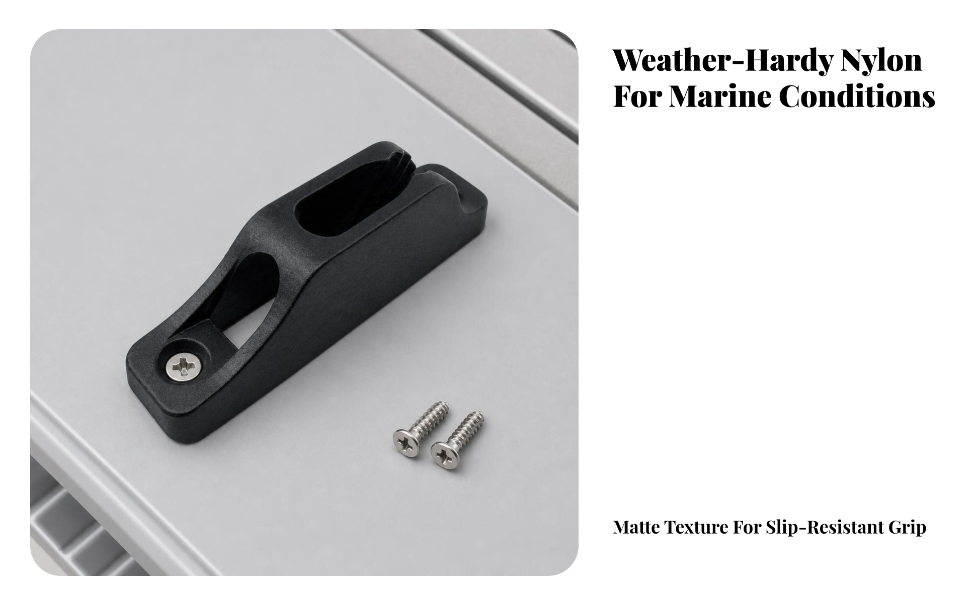 Jam Cleat with Screws Nylon Jam Cleat Black for Kayaks, Boats, Kayakers, Boaters