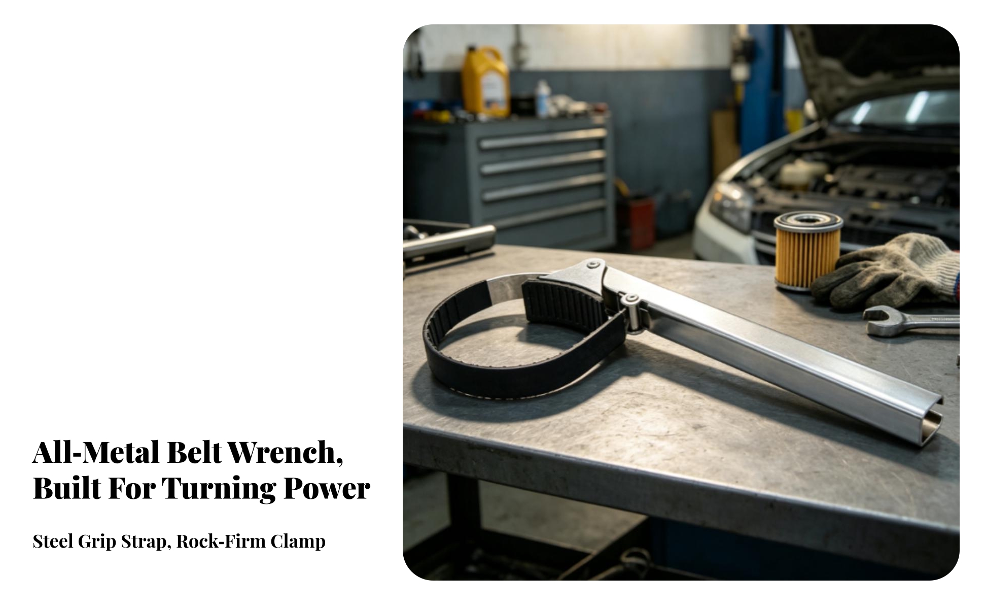Oil Filter Strap Wrench Universal Fit Oil Filter Wrench Long-Handle for DIYers