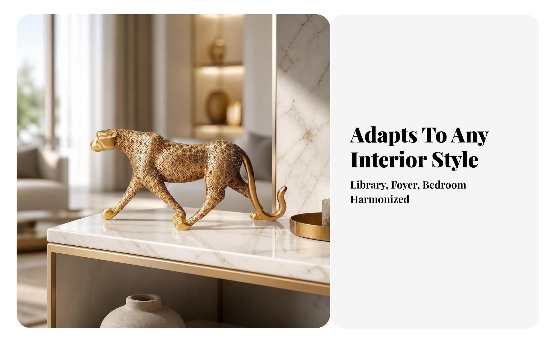 Leopard Statue Decorative Animal Sculpture Resin for Living Room, Art Collectors